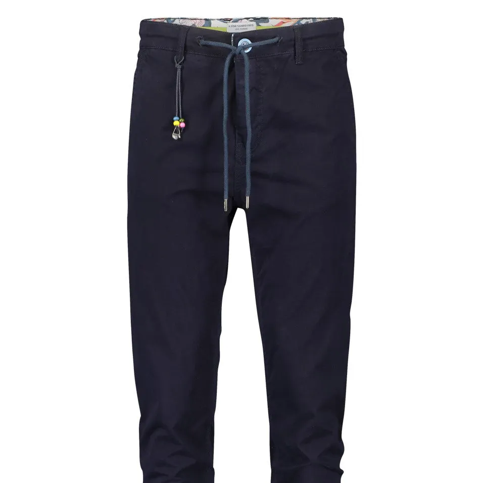 A Fish Named Fred - Casual Chino - Peached Twill - Drawsting/Zip Fly - Navy