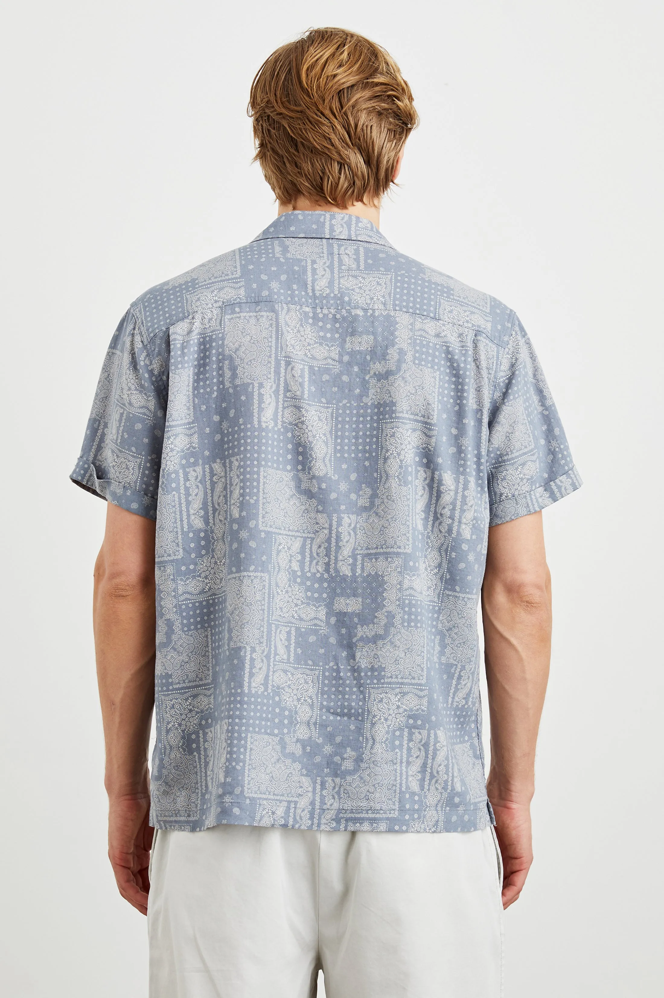 ACE SHIRT - PATCHWORK BANDANA SLATE Rails