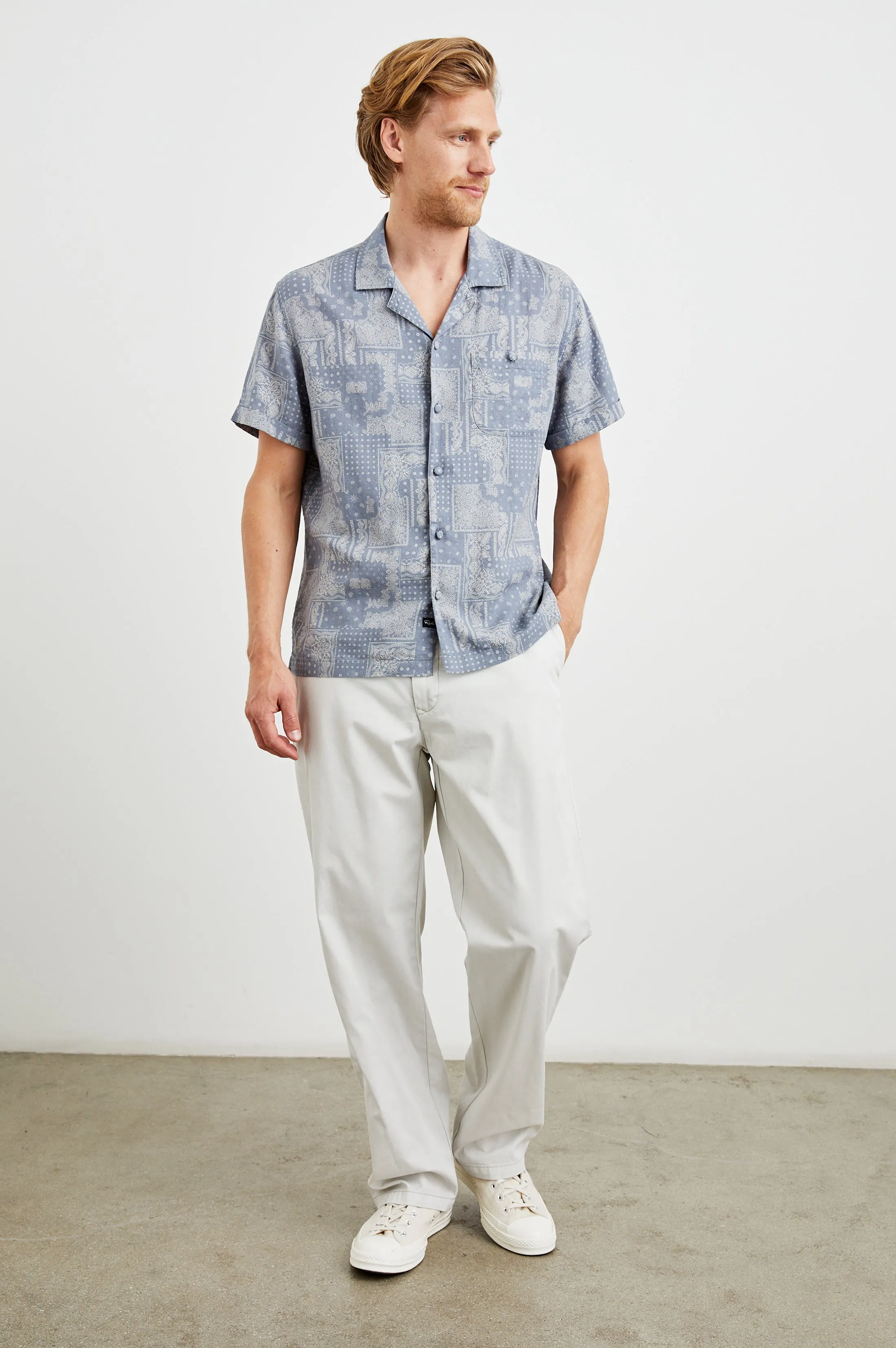 ACE SHIRT - PATCHWORK BANDANA SLATE Rails