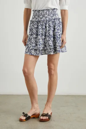 ADDISON SKIRT - NAVY WHITE TEXTURE FLORAL Rails