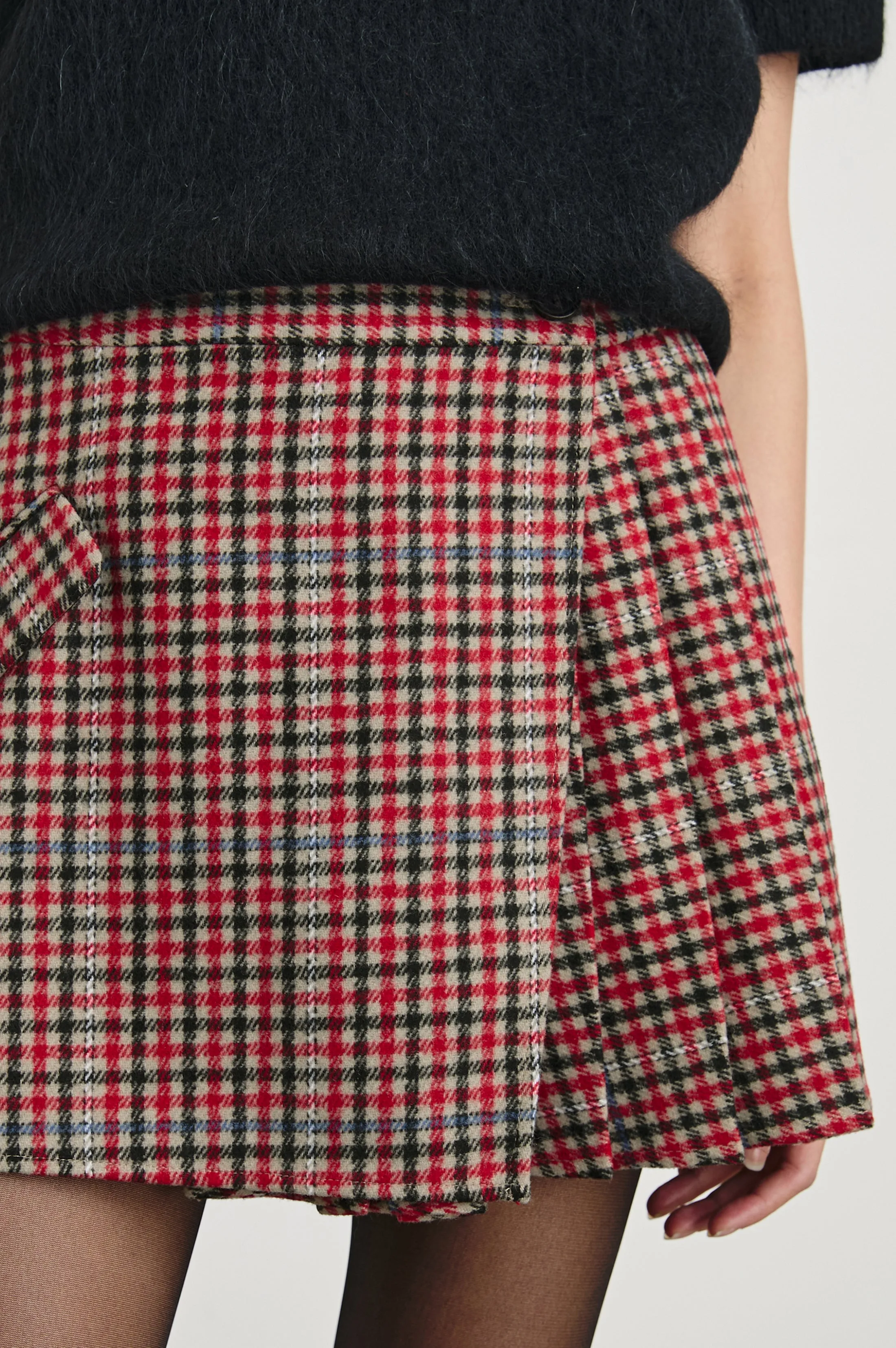 ADRIANA SKIRT - CRIMSON MINI CHECK Rails