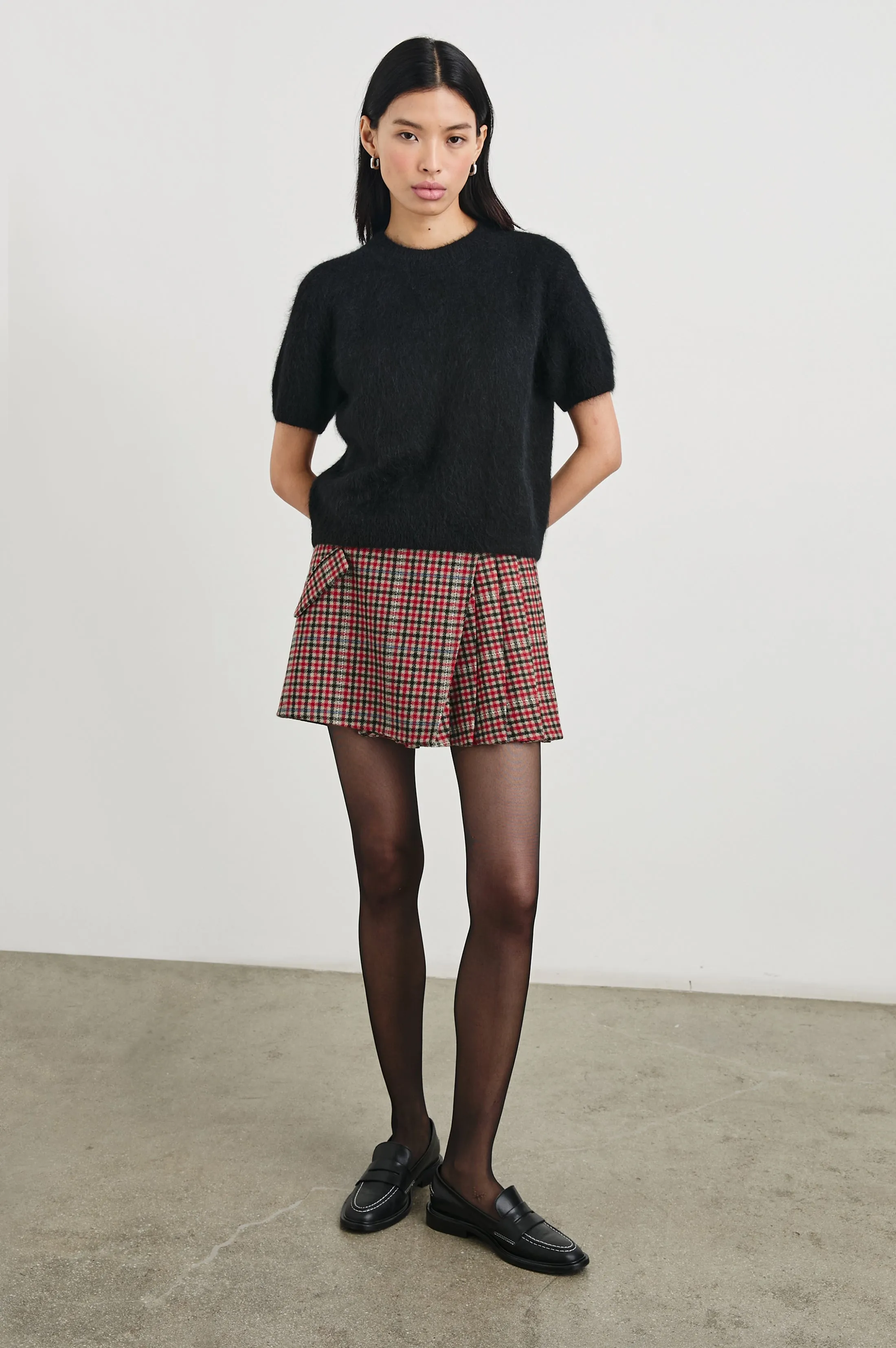 ADRIANA SKIRT - CRIMSON MINI CHECK Rails