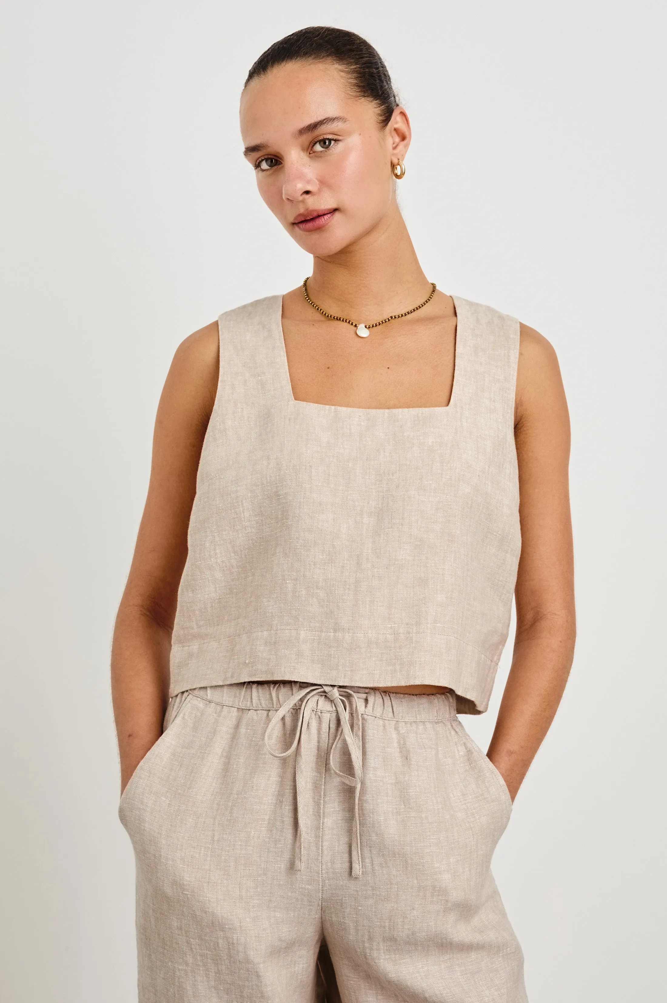AKIRA TOP - HEATHERED FLAX Rails
