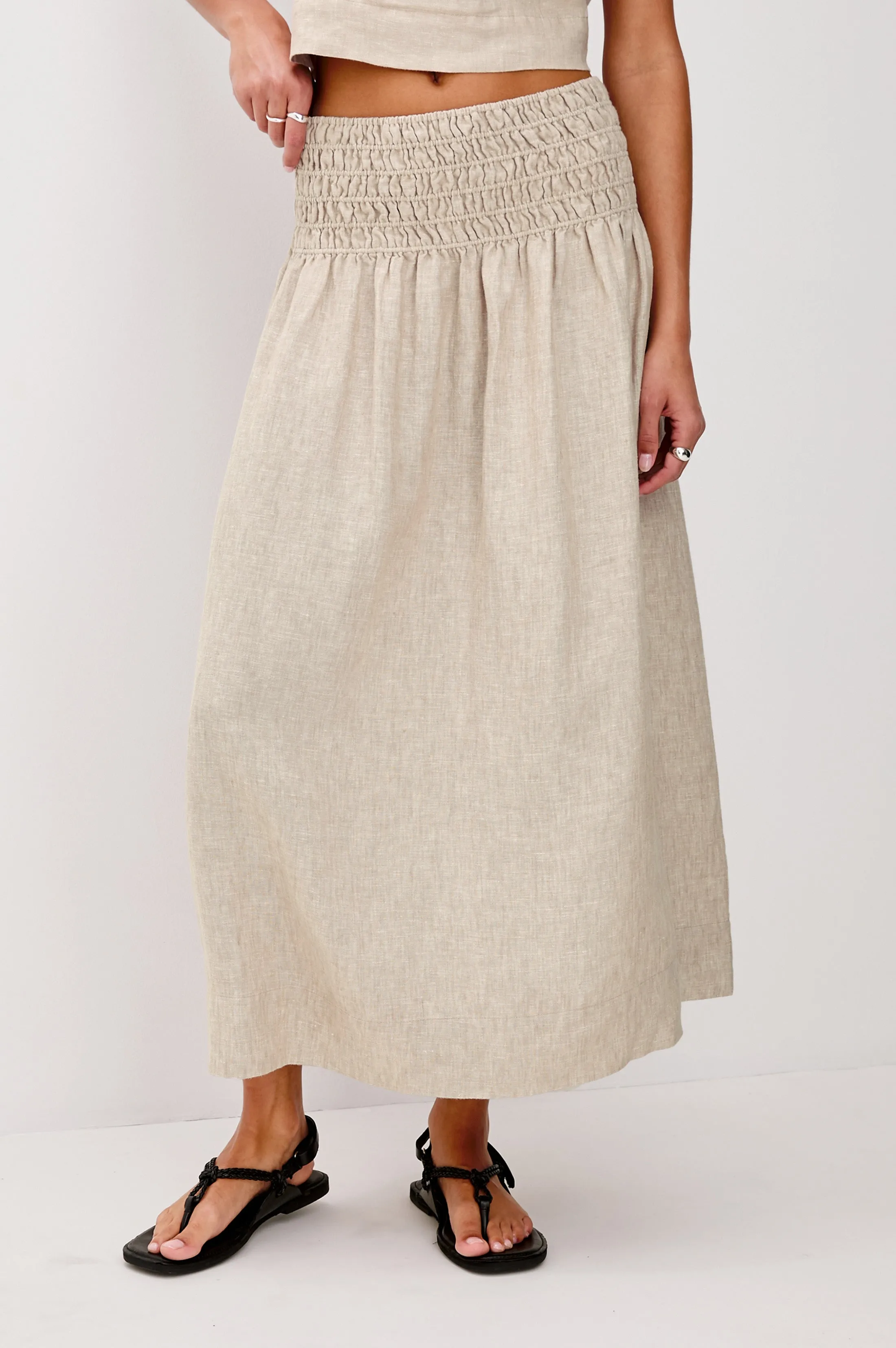 ALESSA SKIRT - HEATHERED FLAX Rails