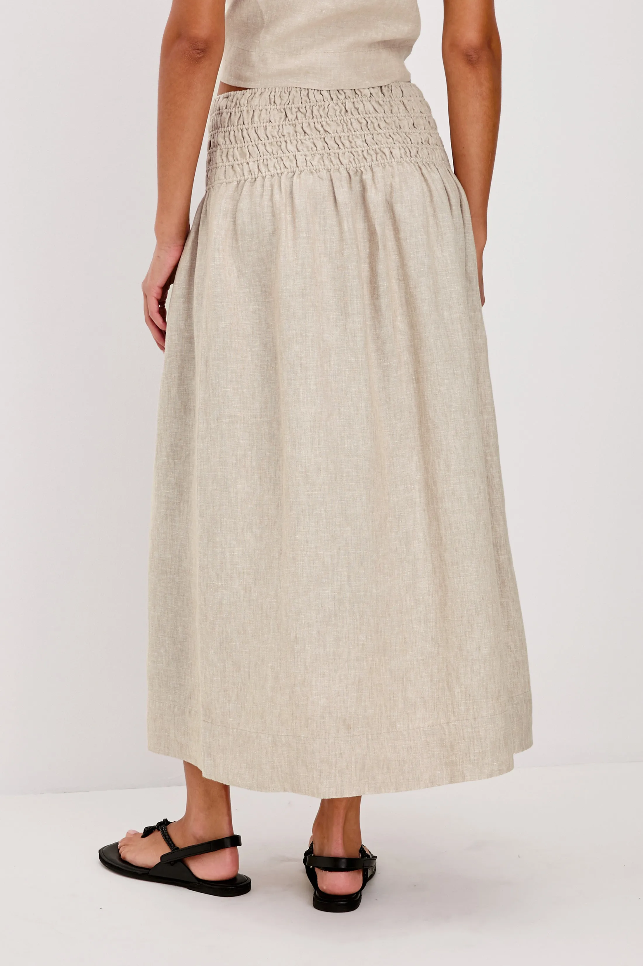 ALESSA SKIRT - HEATHERED FLAX Rails
