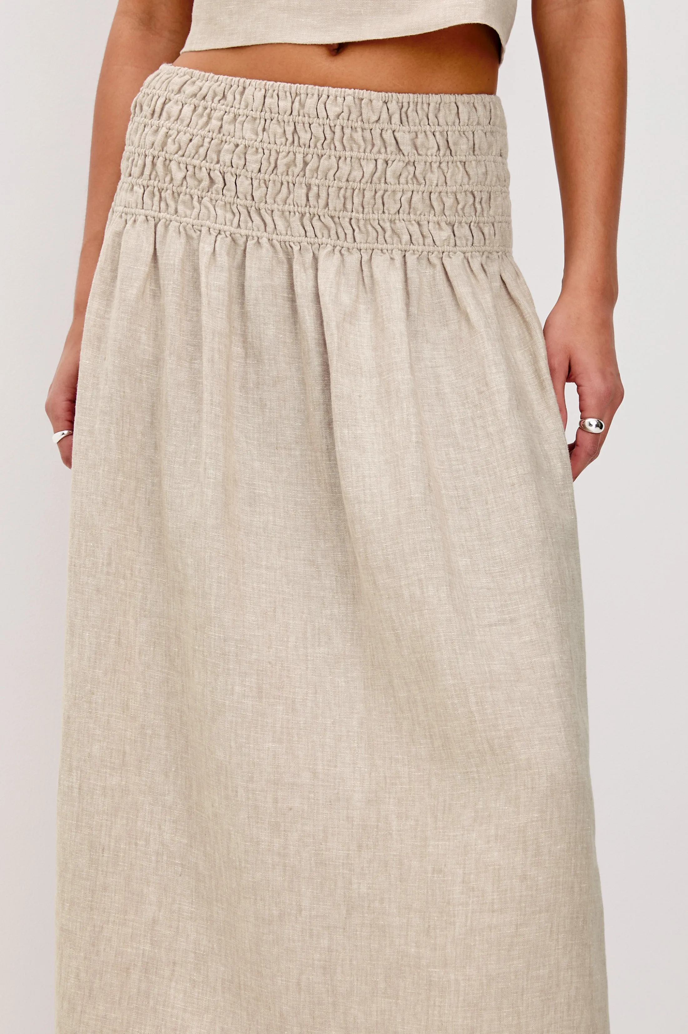 ALESSA SKIRT - HEATHERED FLAX Rails