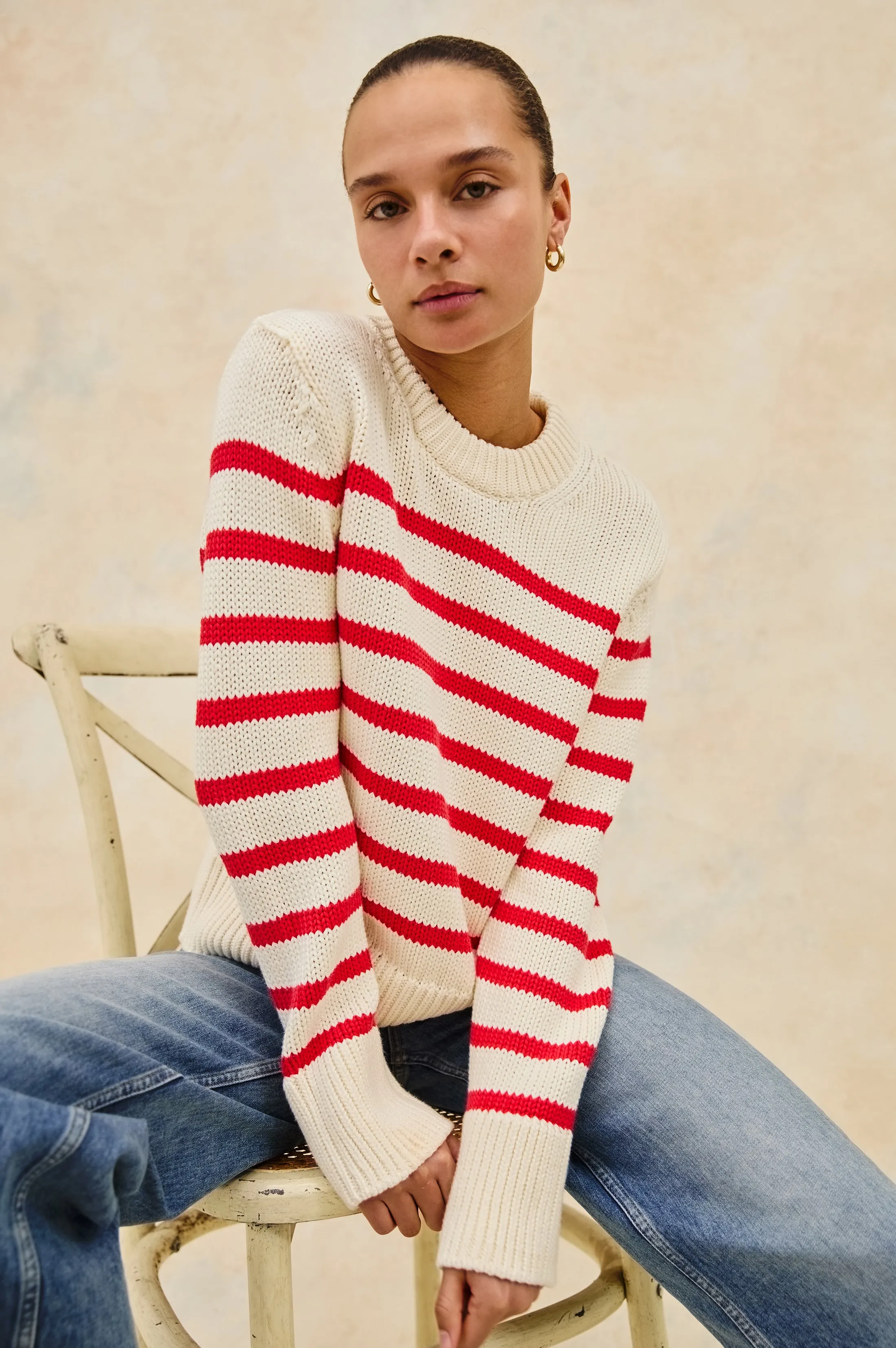 ALISE SWEATER - CHERRY STRIPE Rails