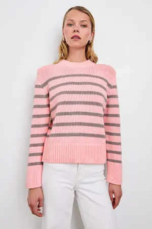 ALISE SWEATER - PINK HEATHER STRIPE Rails