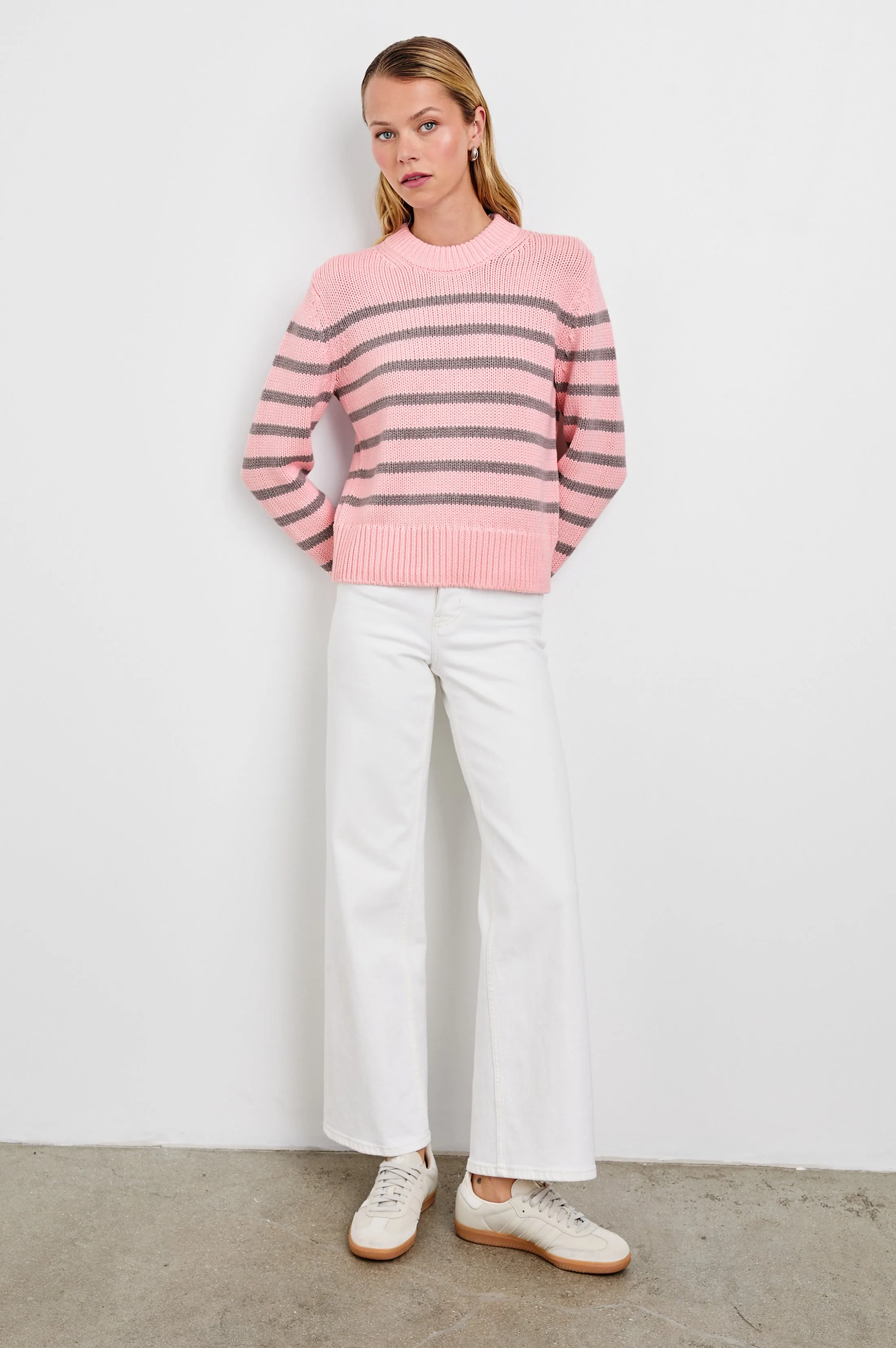 ALISE SWEATER - PINK HEATHER STRIPE Rails