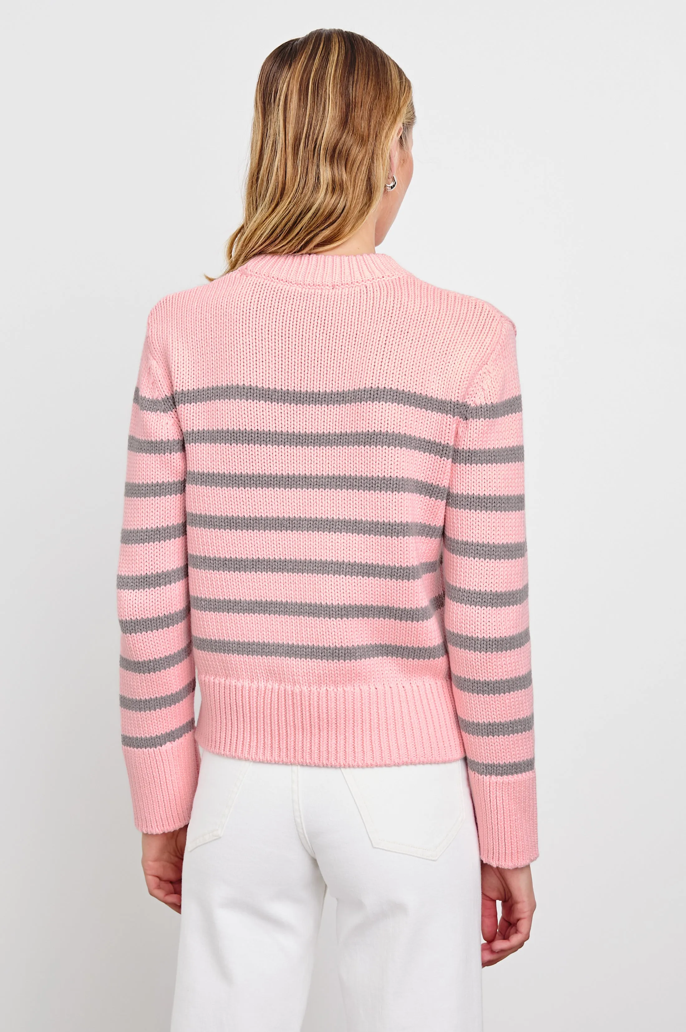 ALISE SWEATER - PINK HEATHER STRIPE Rails