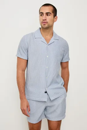 AMALFI SHIRT - BLUE WHITE SEERSUCKER Rails