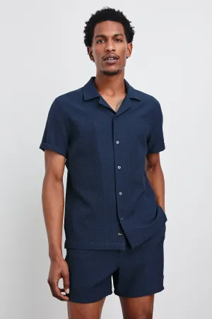 AMALFI SHIRT - NAVY SEERSUCKER Rails