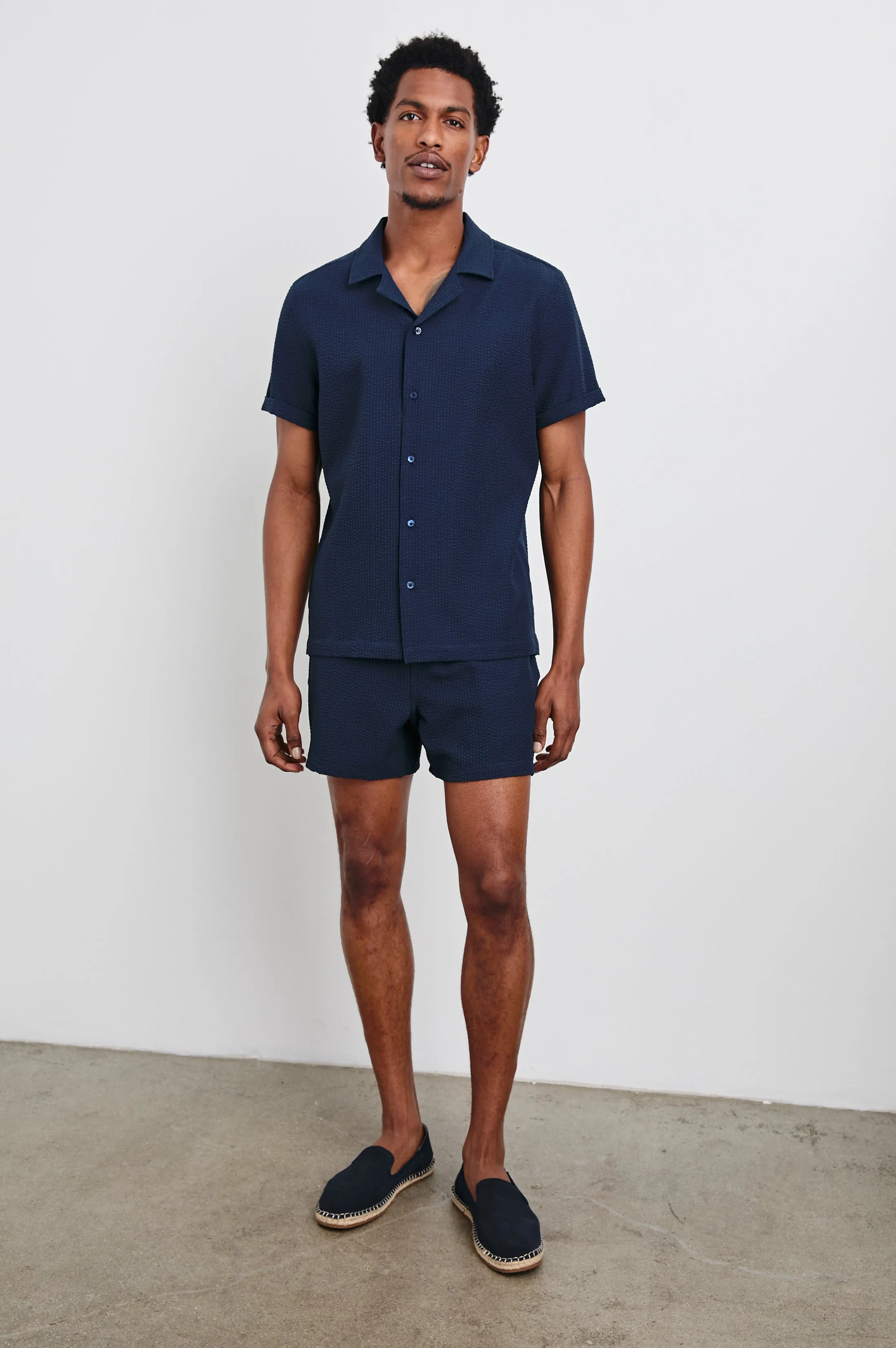 AMALFI SHIRT - NAVY SEERSUCKER Rails