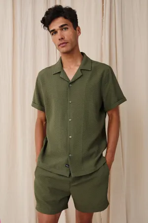 AMALFI SHIRT - OLIVE SEERSUCKER Rails