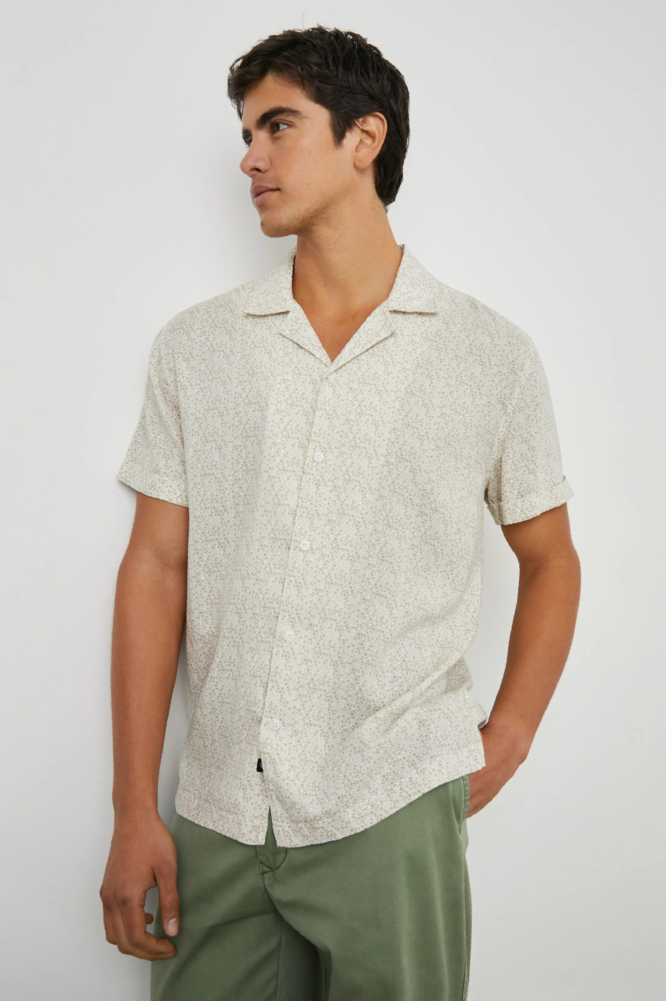AMALFI SHIRT - PAINTED TILE KHAKI Rails