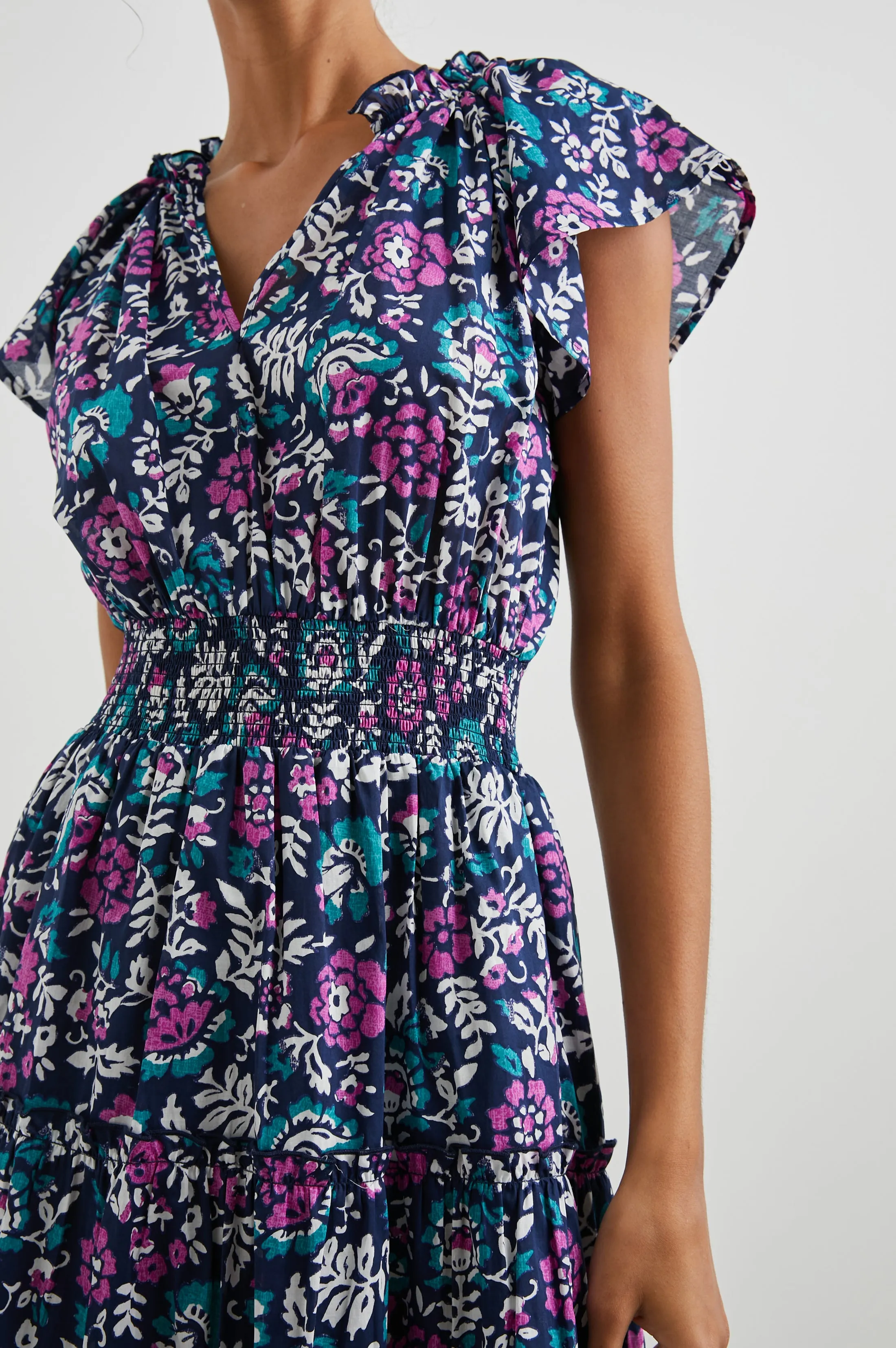 AMELLIA DRESS - WOODBLOCK FLORAL Rails