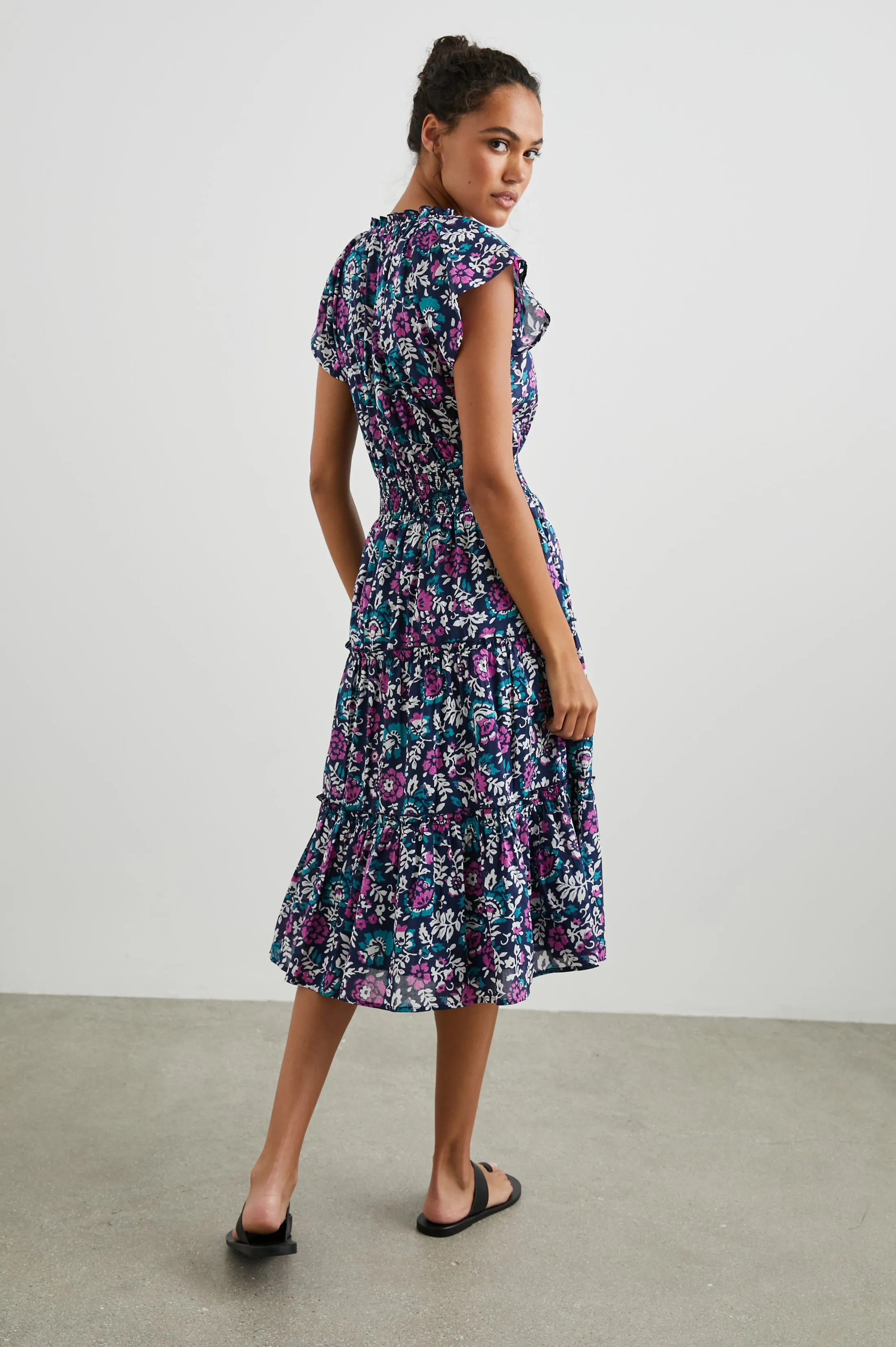 AMELLIA DRESS - WOODBLOCK FLORAL Rails