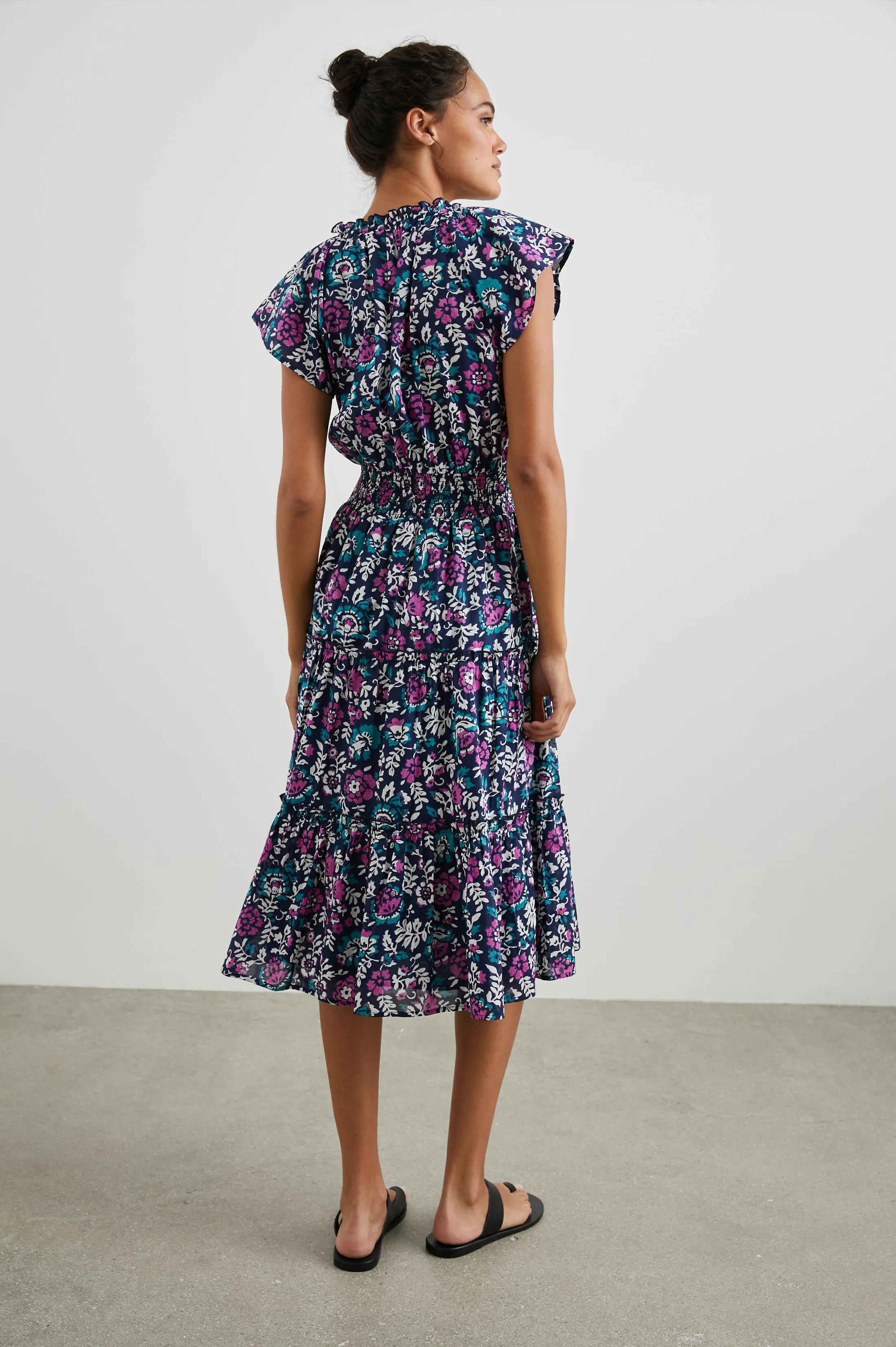AMELLIA DRESS - WOODBLOCK FLORAL Rails