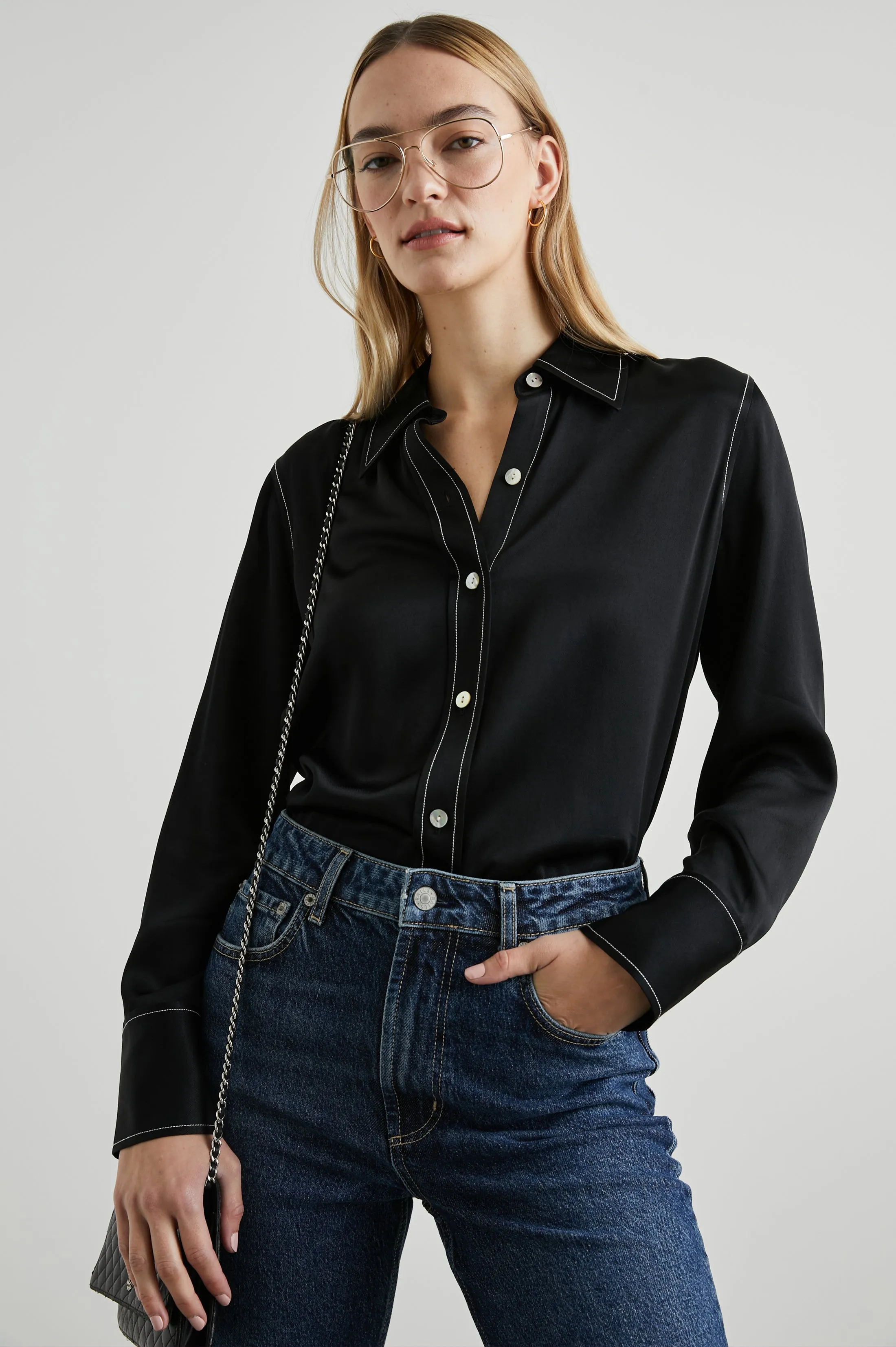 ANDREA TOP - BLACK Rails