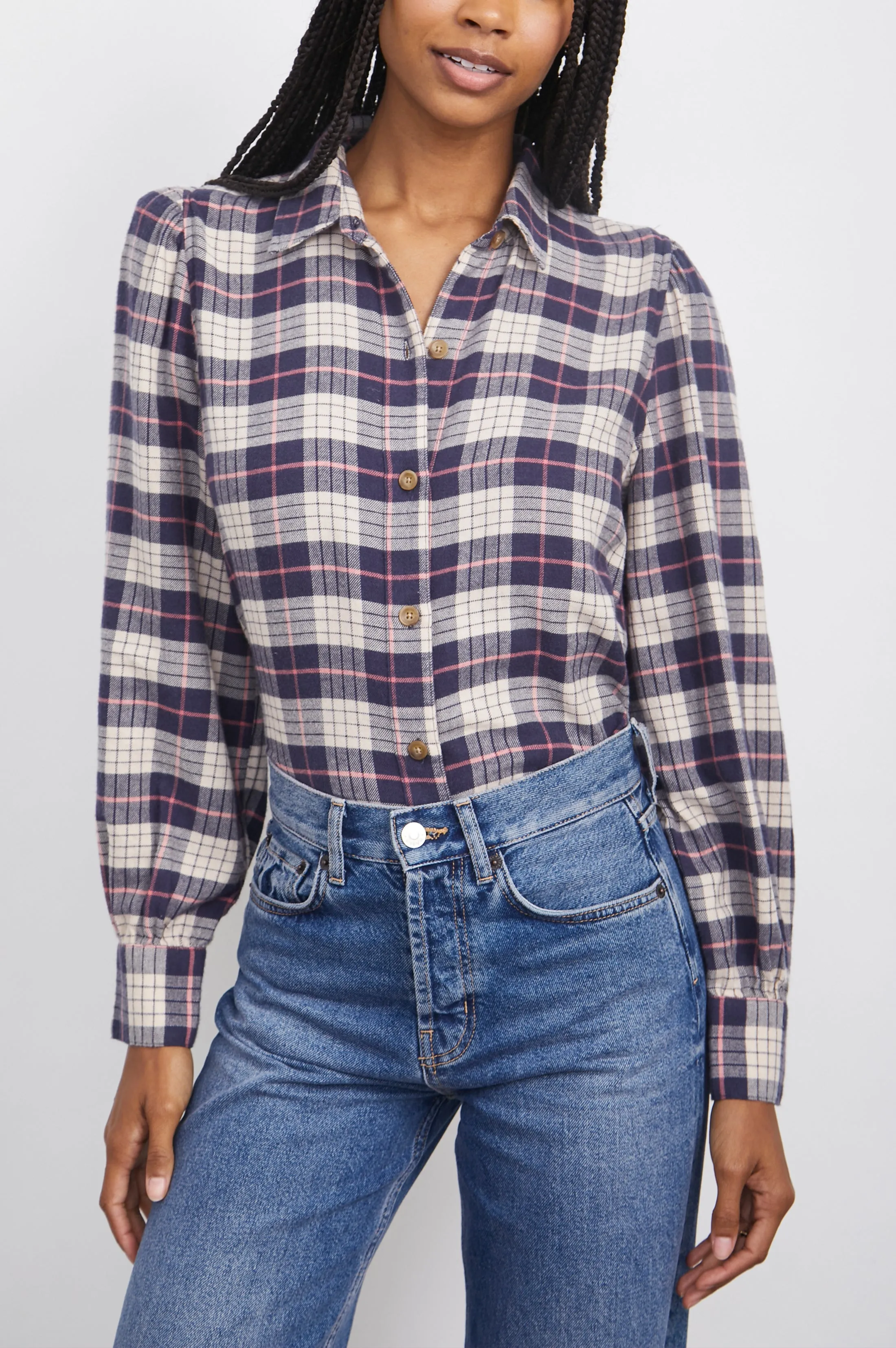 ANGELICA SHIRT - ALMOND PINK NAVY Rails