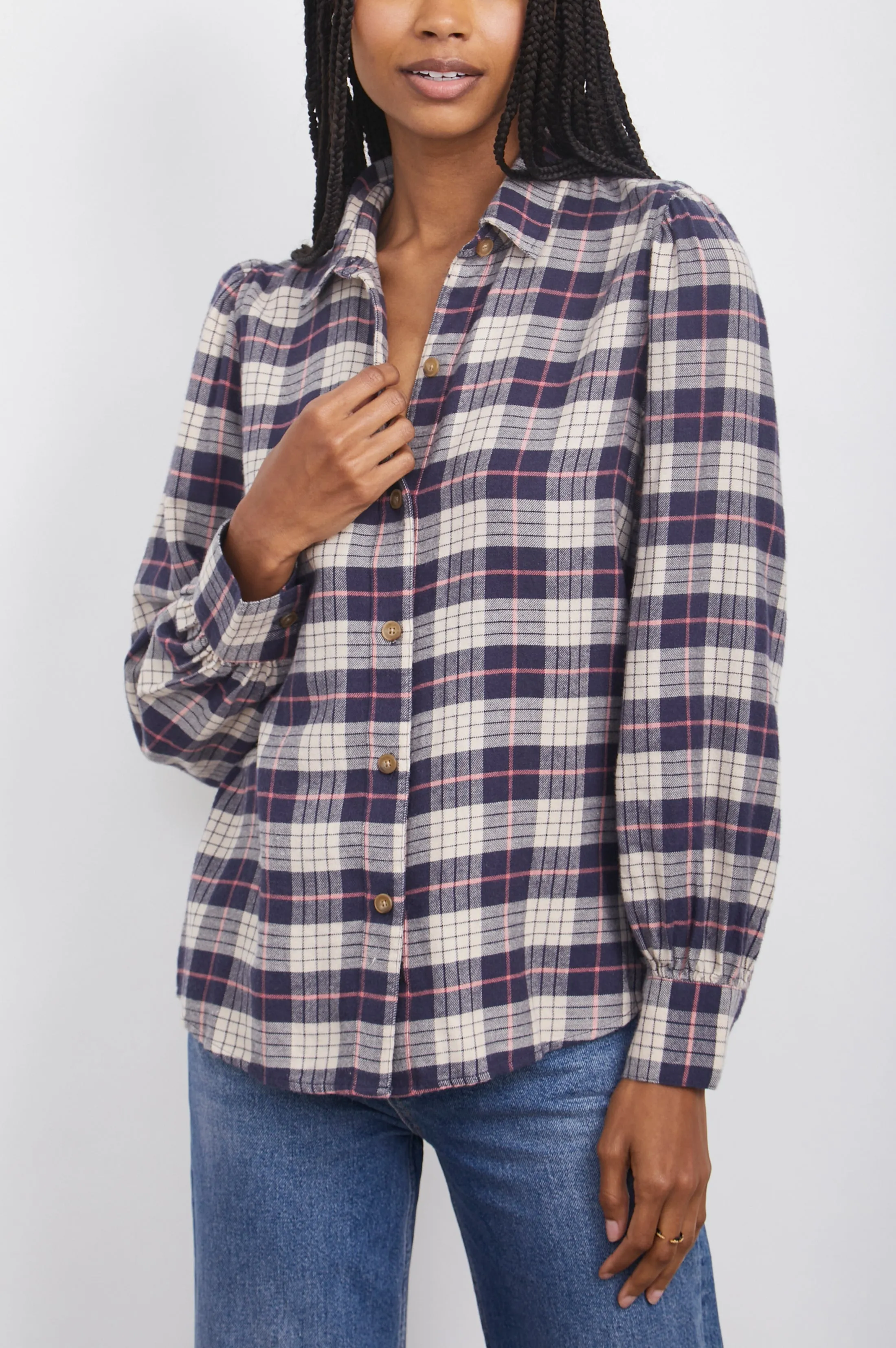 ANGELICA SHIRT - ALMOND PINK NAVY Rails