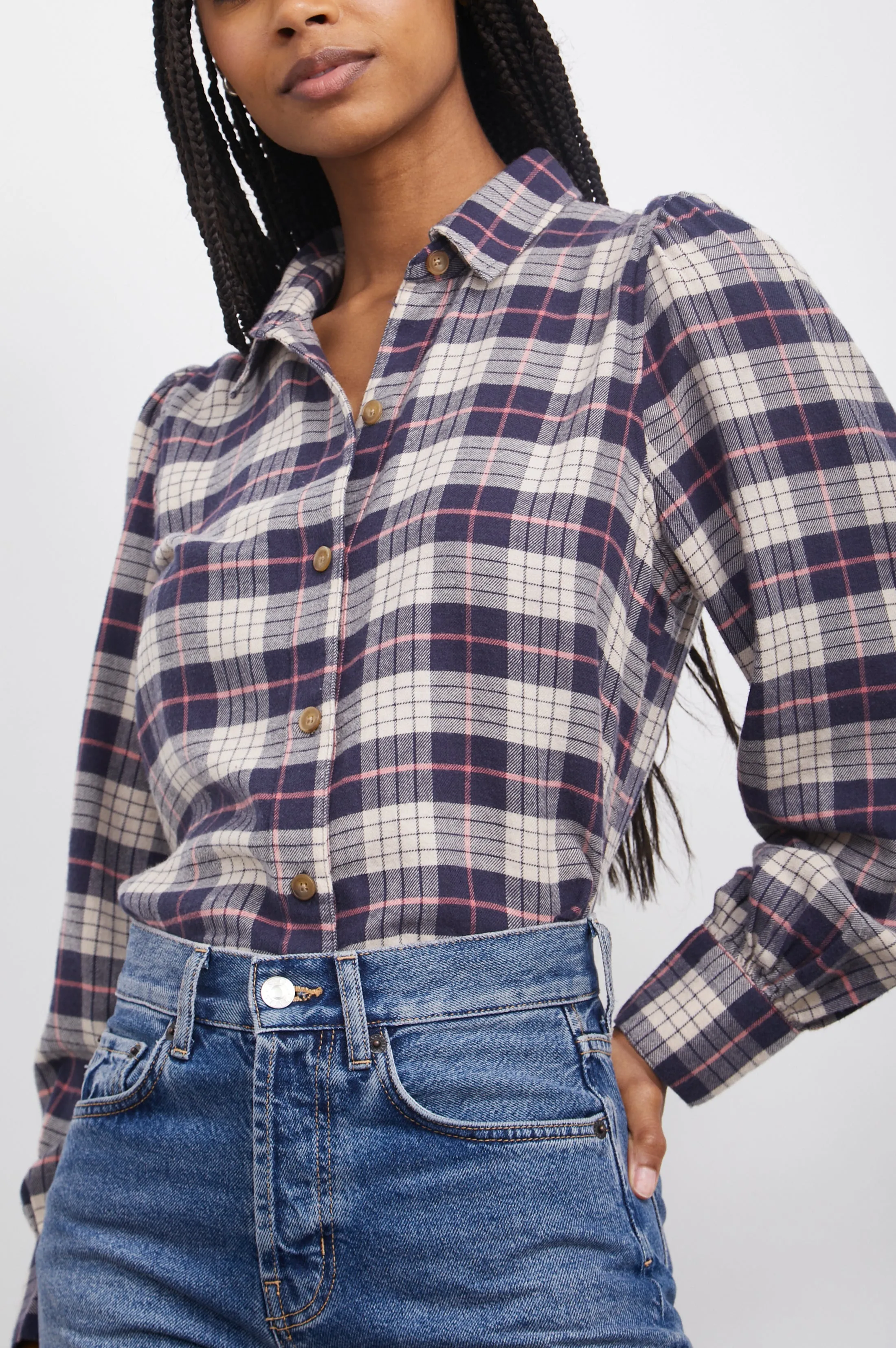 ANGELICA SHIRT - ALMOND PINK NAVY Rails