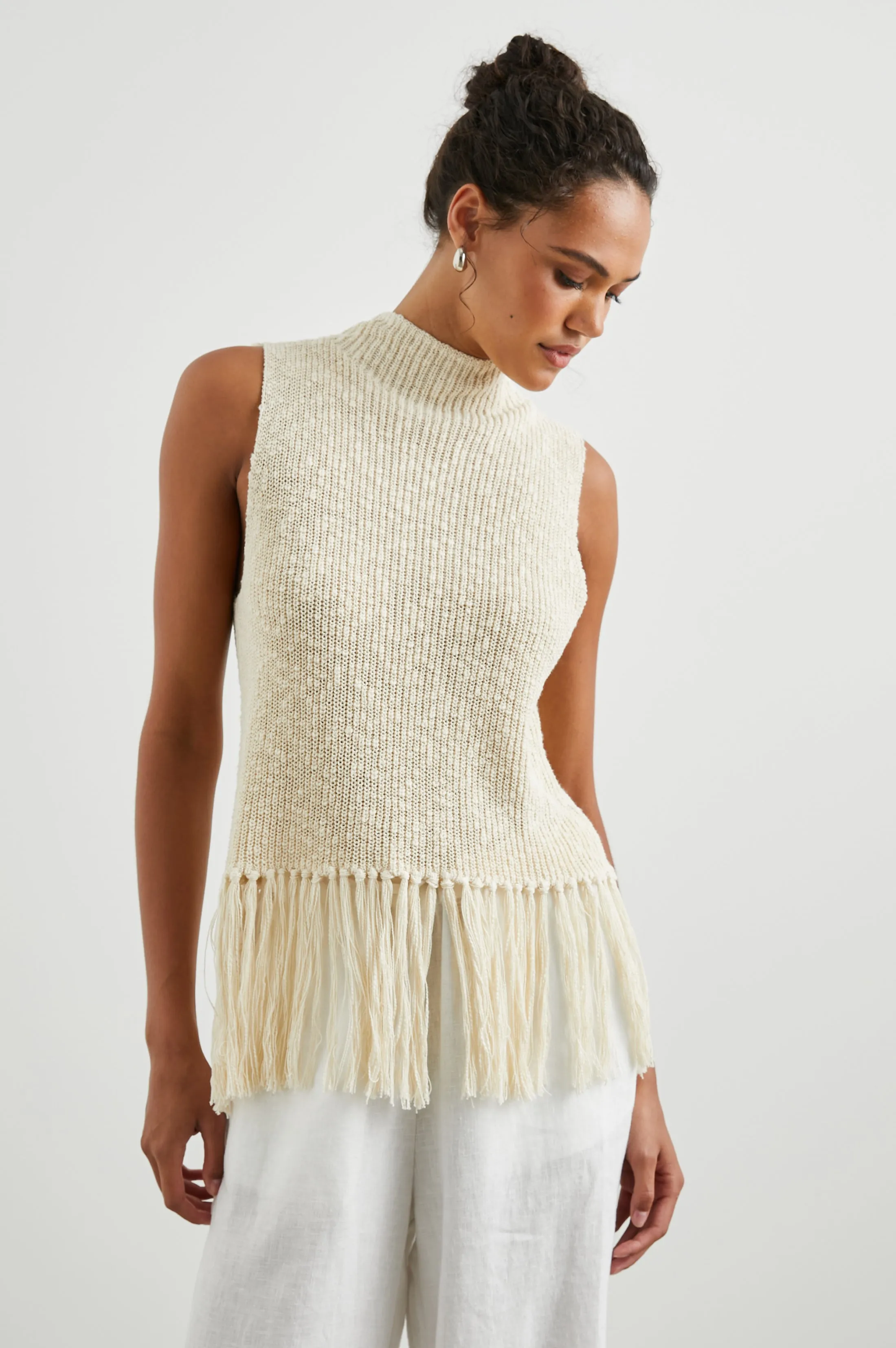 ASTRID TOP - ECRU Rails