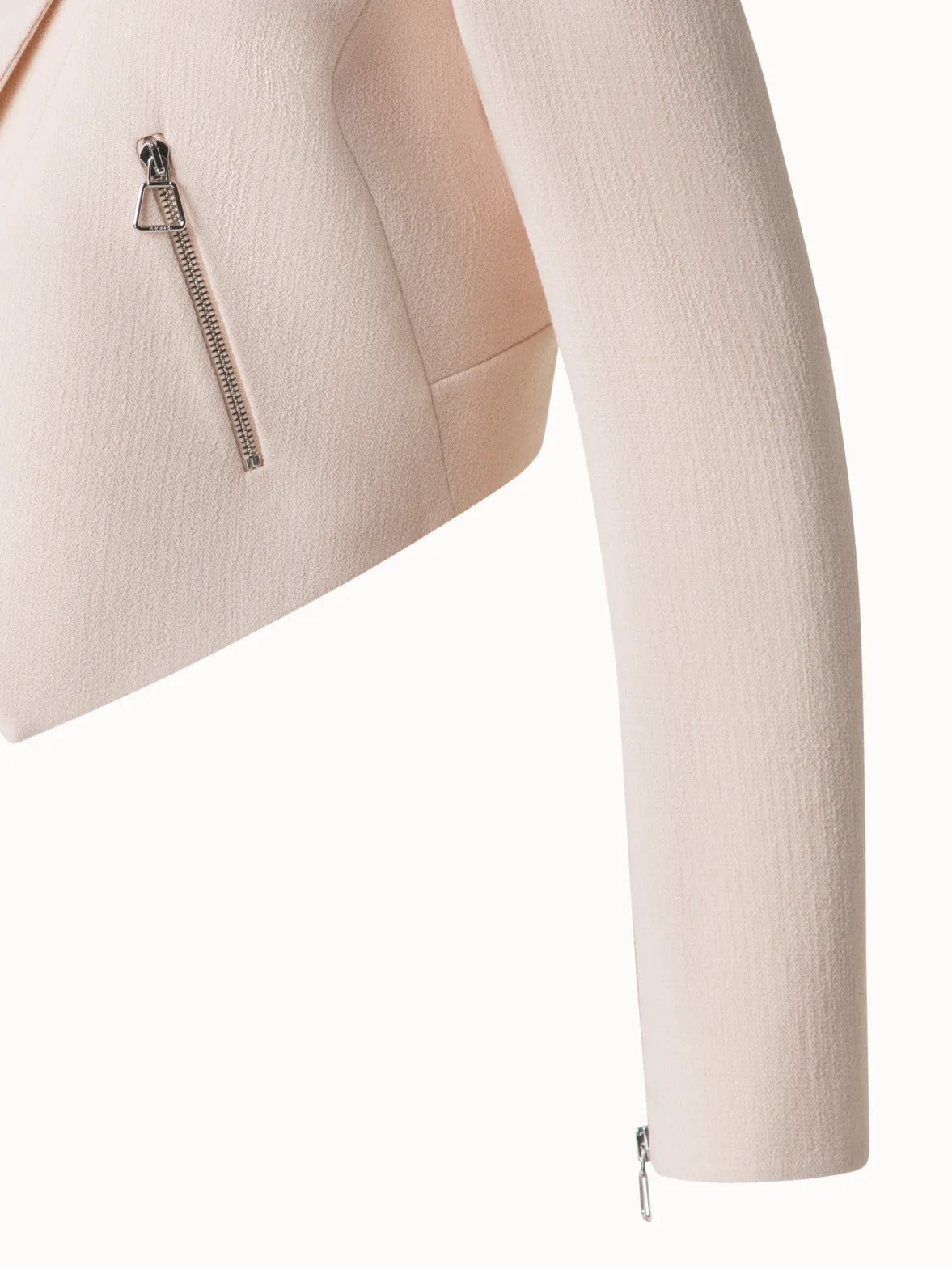 Asymmetrical Fitted Jacket in Wool Double-Face Akris