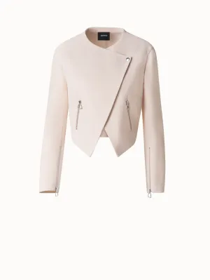 Asymmetrical Fitted Jacket in Wool Double-Face Akris