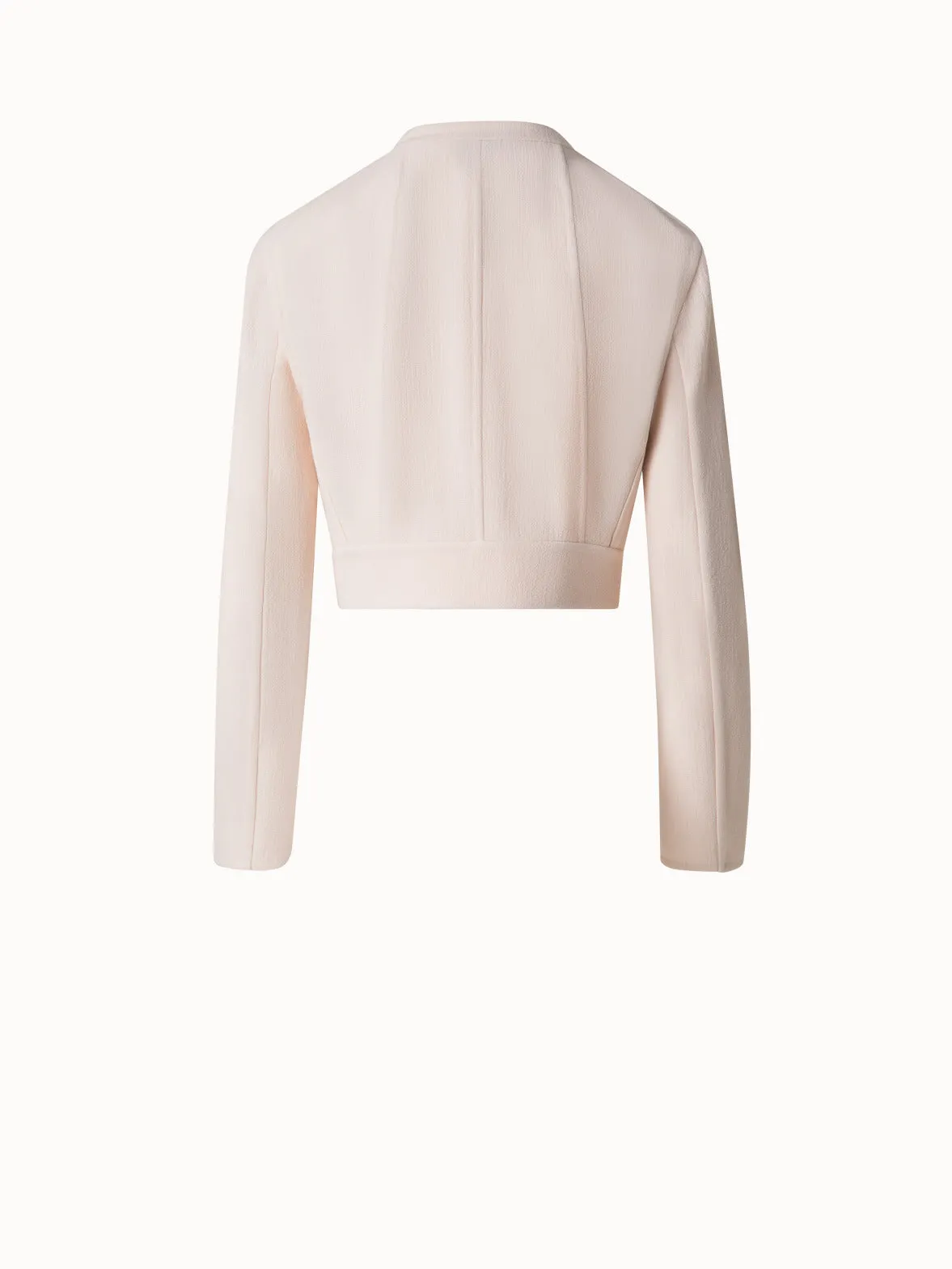 Asymmetrical Fitted Jacket in Wool Double-Face Akris