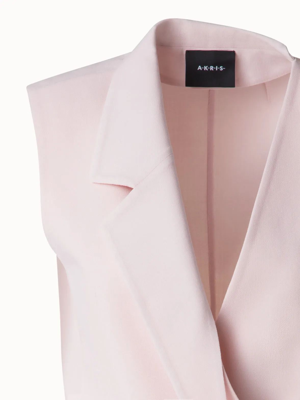 Asymmetrical Gilet in Wool Double-Face Akris