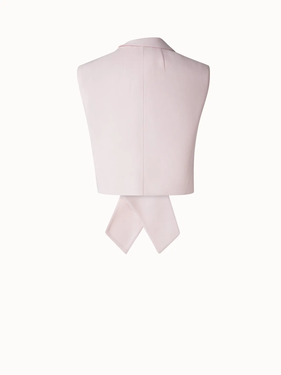 Asymmetrical Gilet in Wool Double-Face Akris