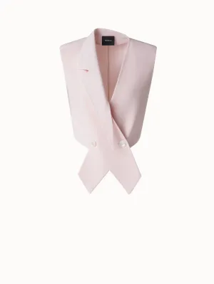 Asymmetrical Gilet in Wool Double-Face Akris