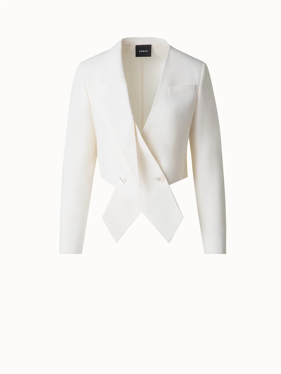 Asymmetrical Wool Double-Face Jacket Akris
