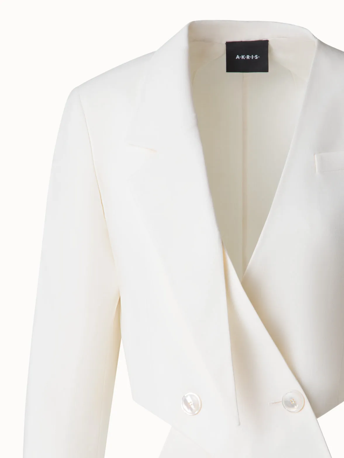 Asymmetrical Wool Double-Face Jacket Akris