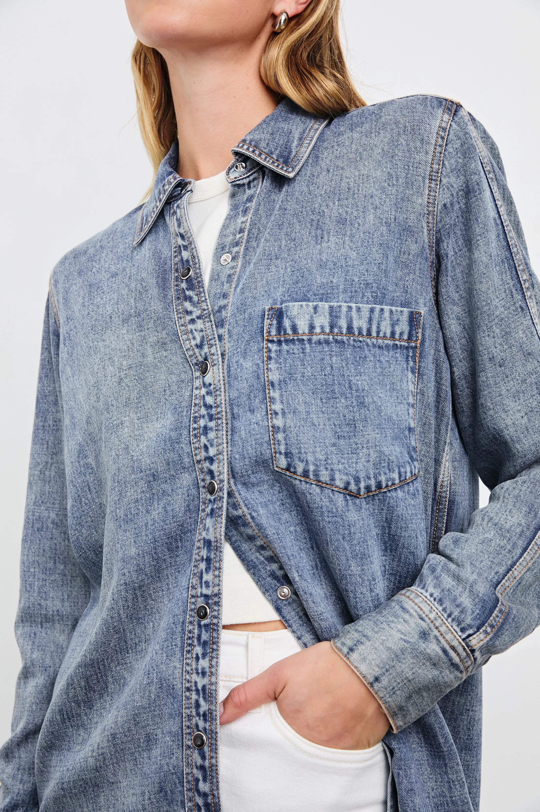 ATTICUS SHIRT - MID BLUE Rails