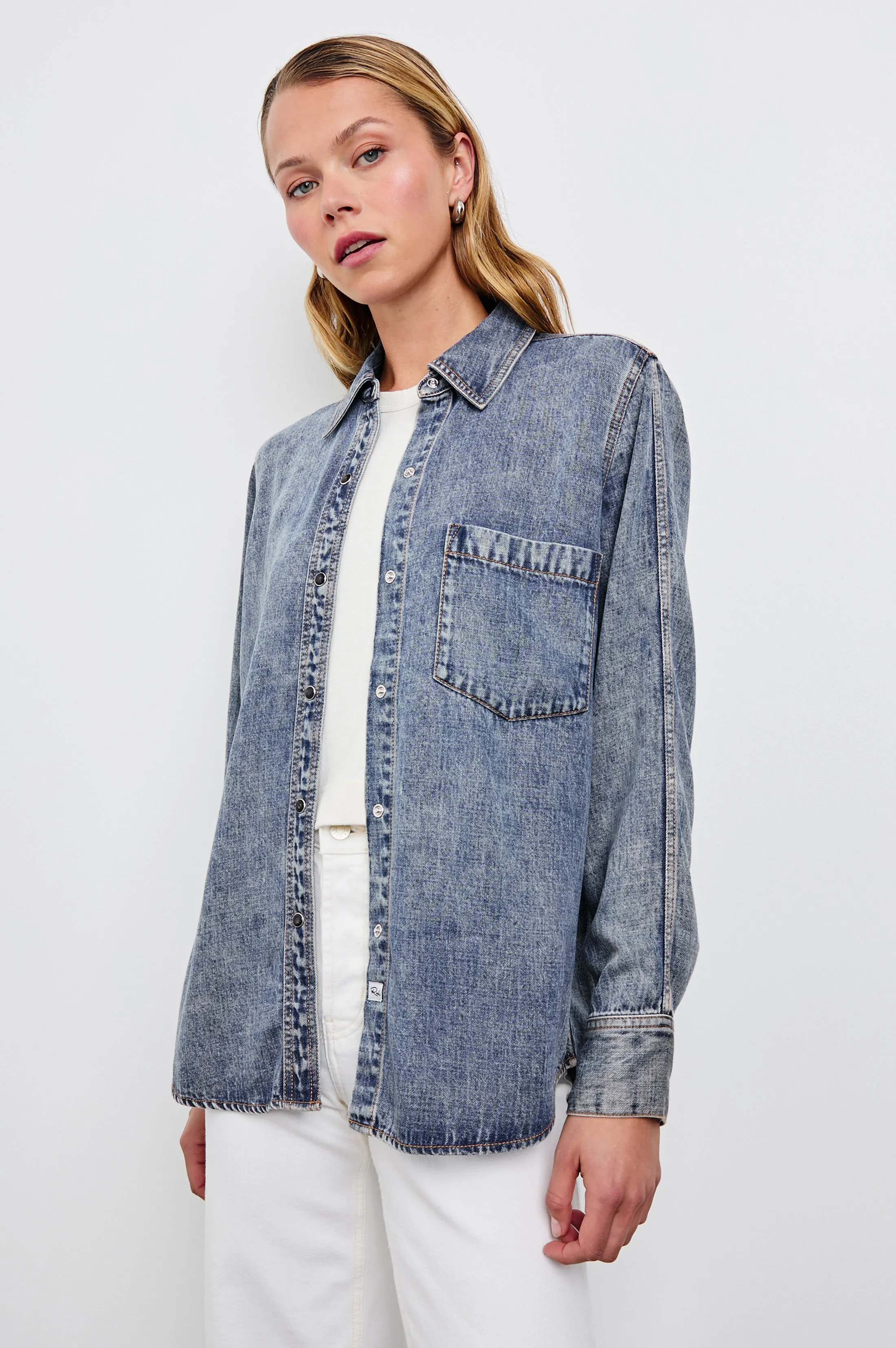 ATTICUS SHIRT - MID BLUE Rails