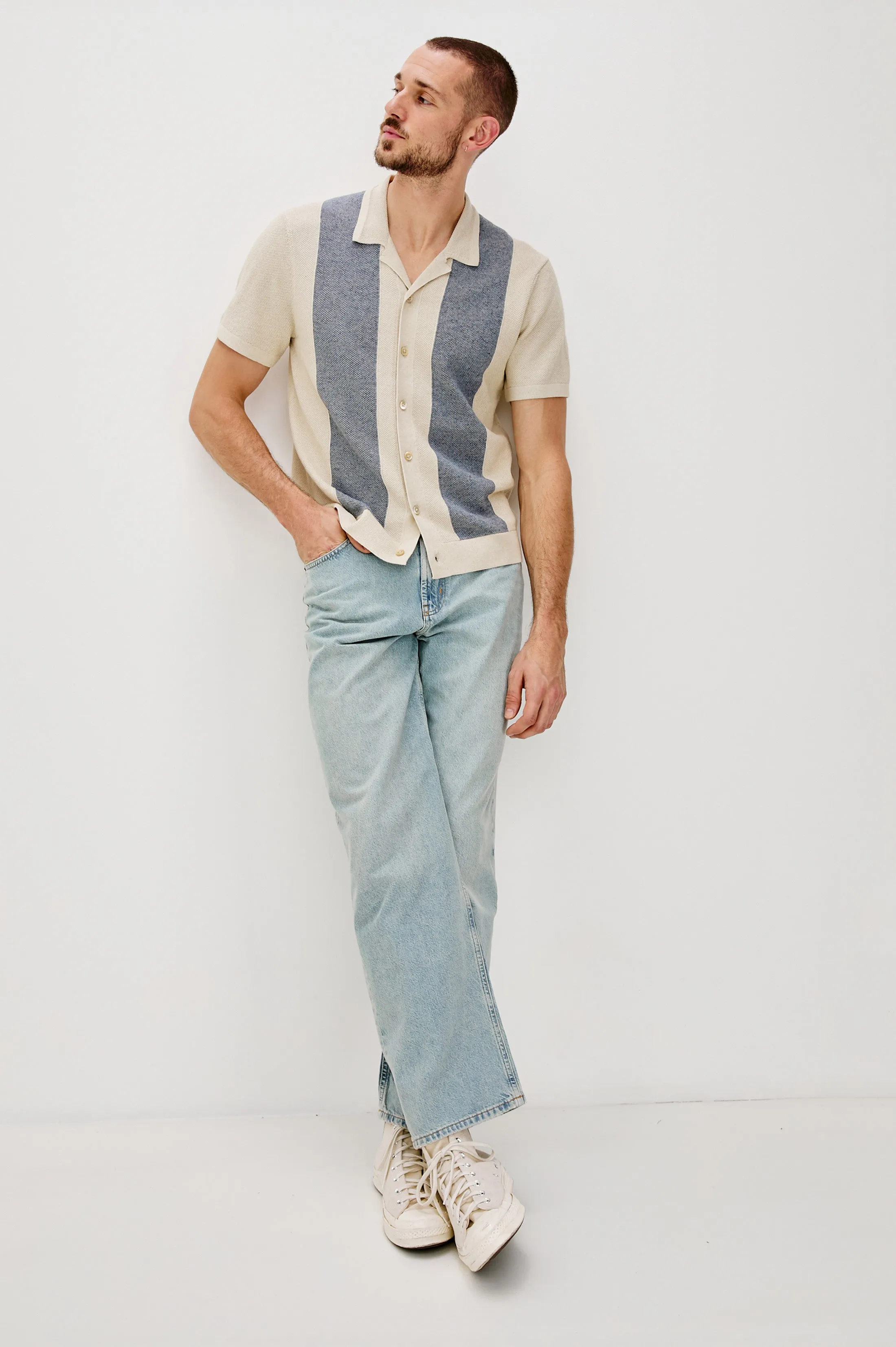 ATWOOD SHIRT - ECRU CHAMBRAY Rails