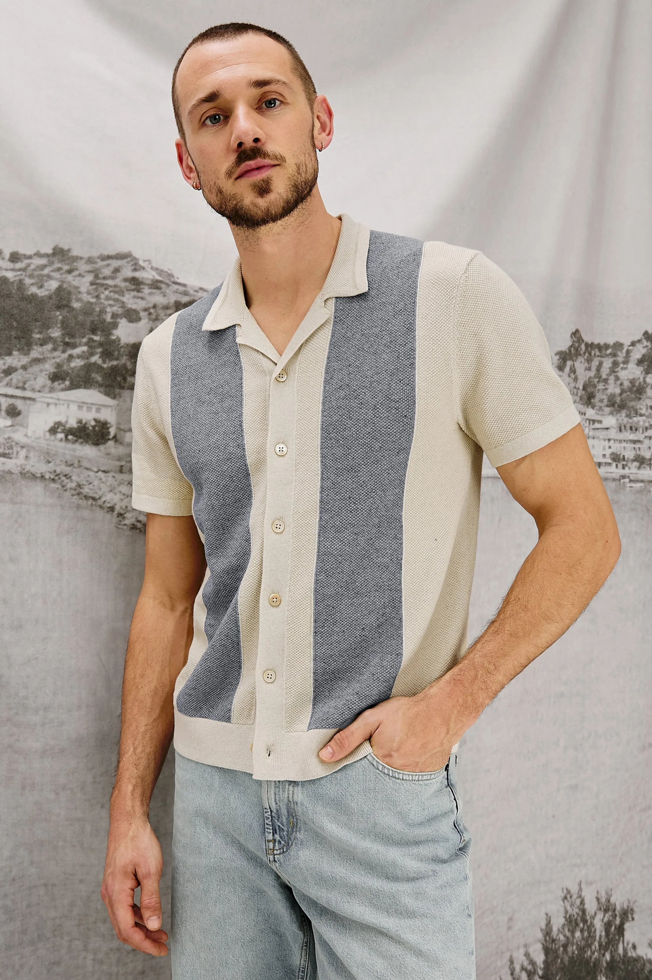 ATWOOD SHIRT - ECRU CHAMBRAY Rails