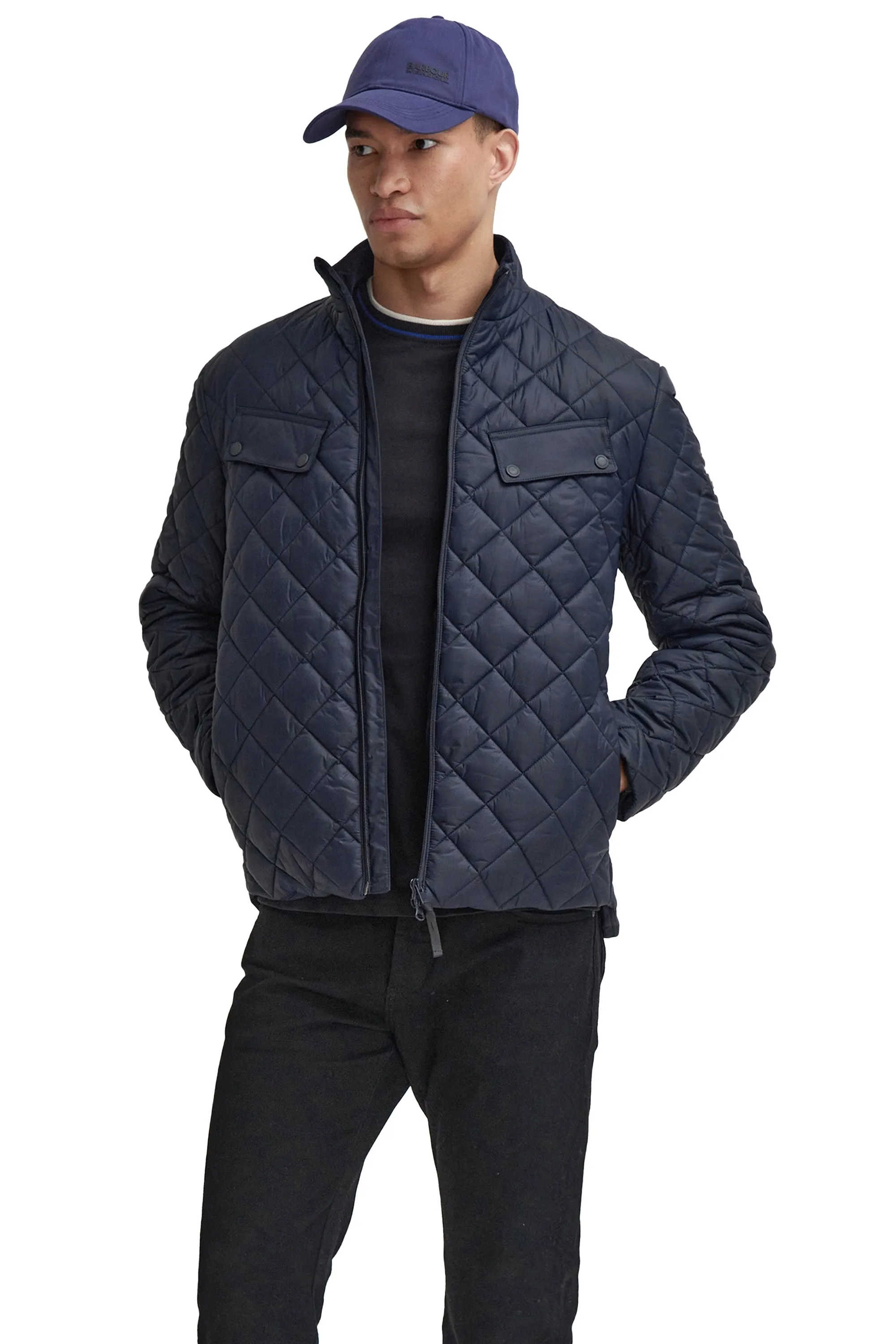 Barbour International Ariel Box Quilt Navy