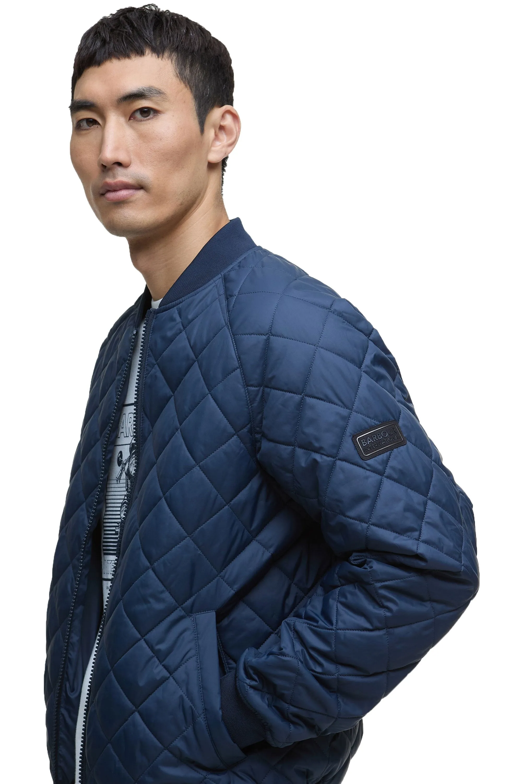 Barbour International Harfell Quilted Jacket Navy