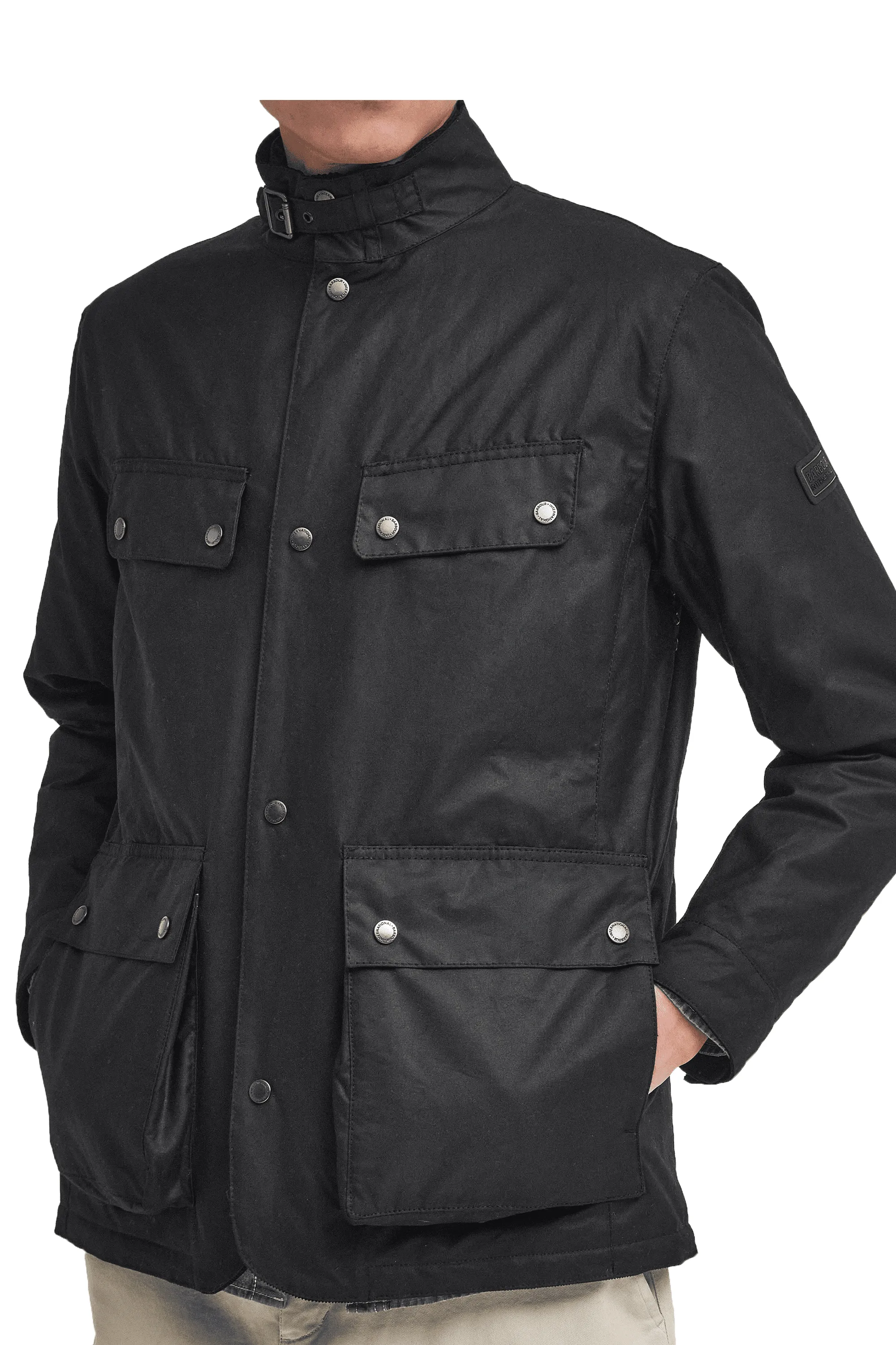 Barbour International Wellstone Wax Jacket In Black