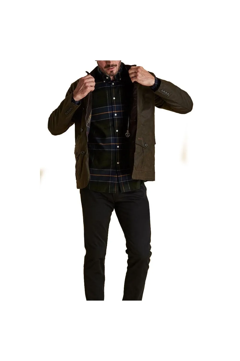 Barbour Lutz Wax Jacket Olive