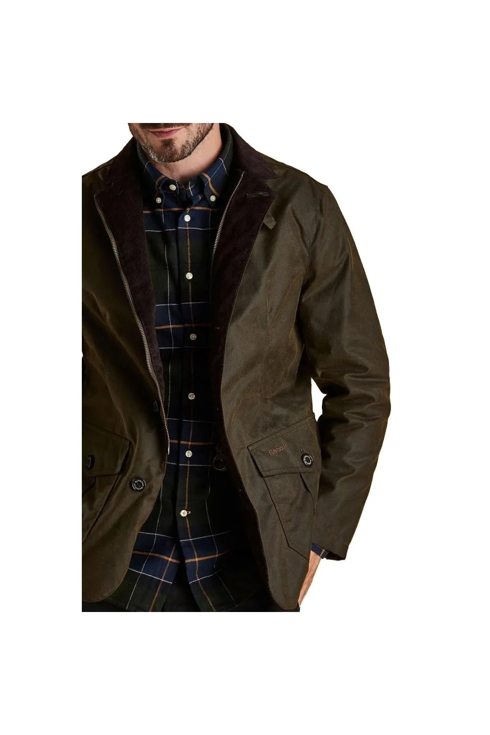 Barbour Lutz Wax Jacket Olive