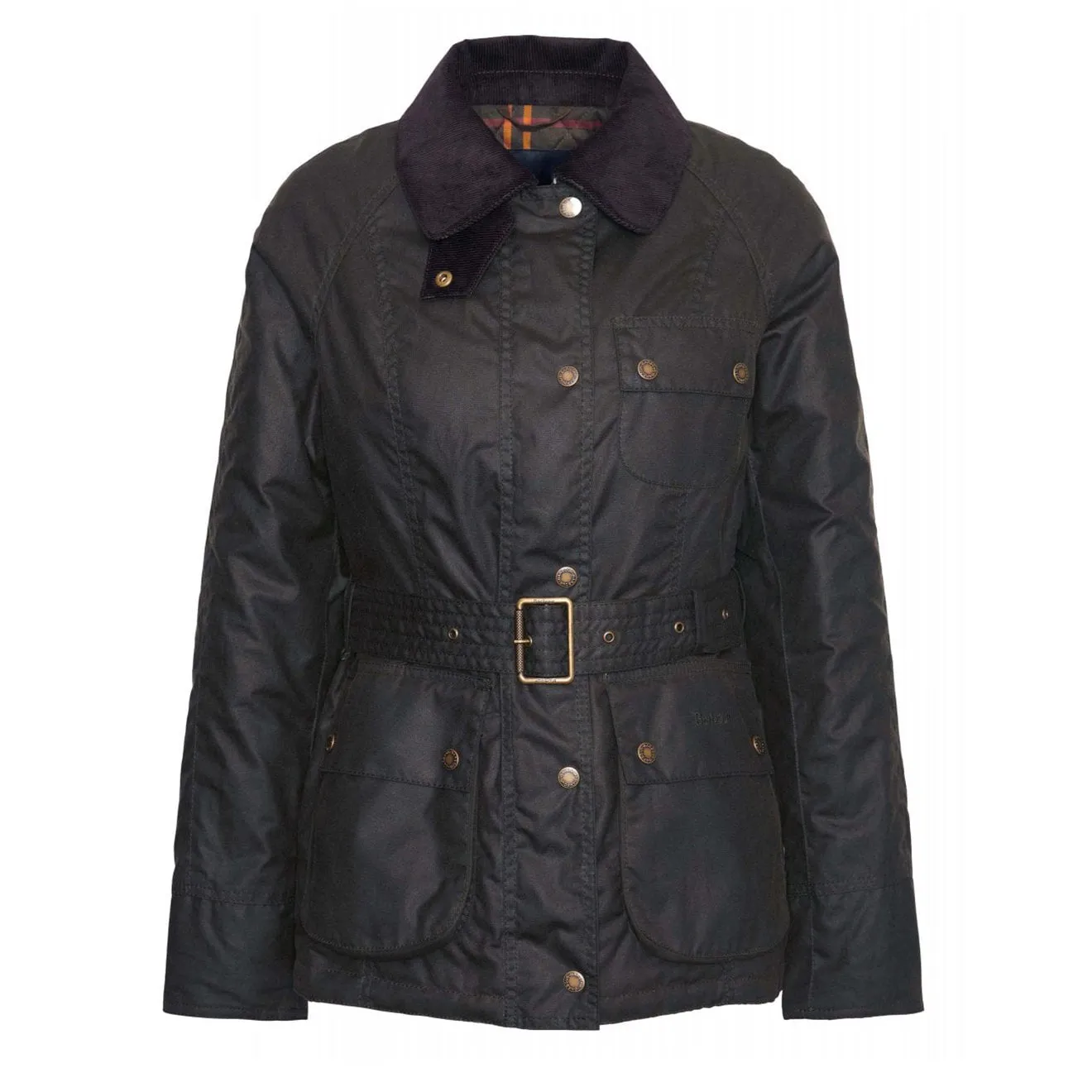 Barbour Womens Solway Zipper Wax Jacket Olive / Classic
