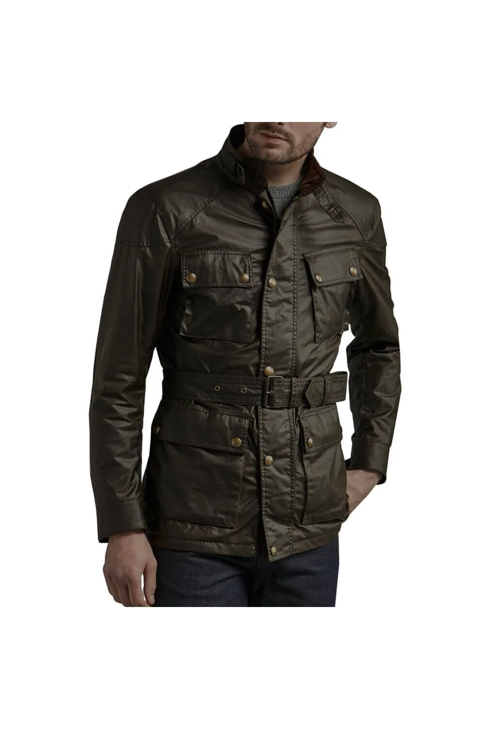 Belstaff Trialmaster Waxed Jacket Faded Olive