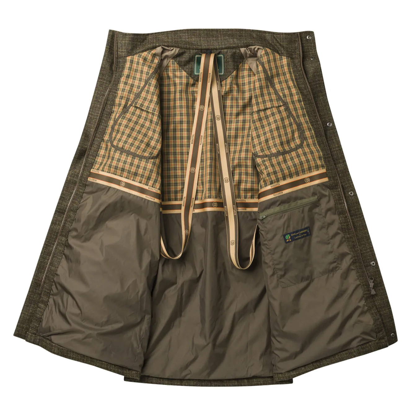 Beretta St James Coat Green & Rust Check