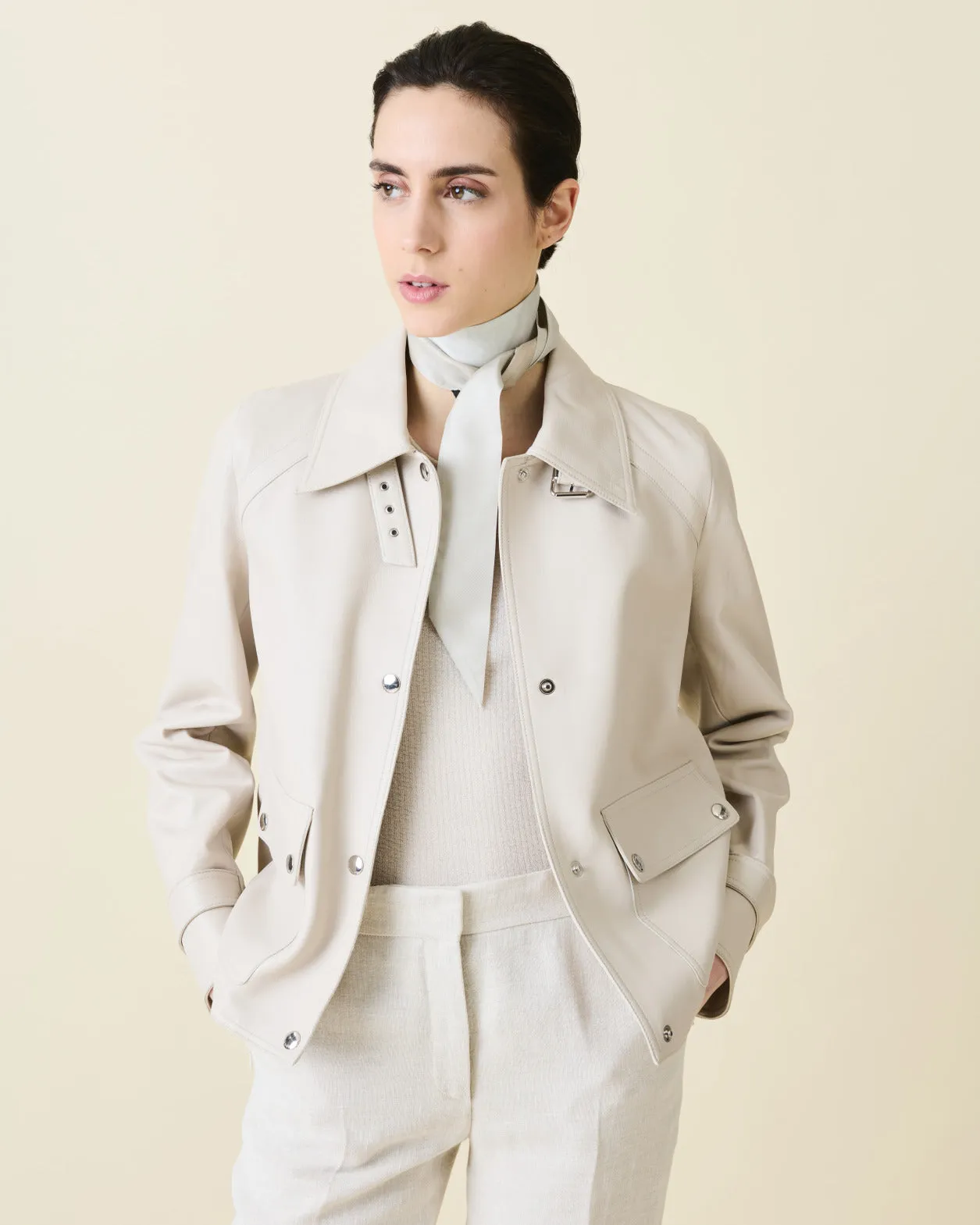 Blouson Leather Jacket Akris