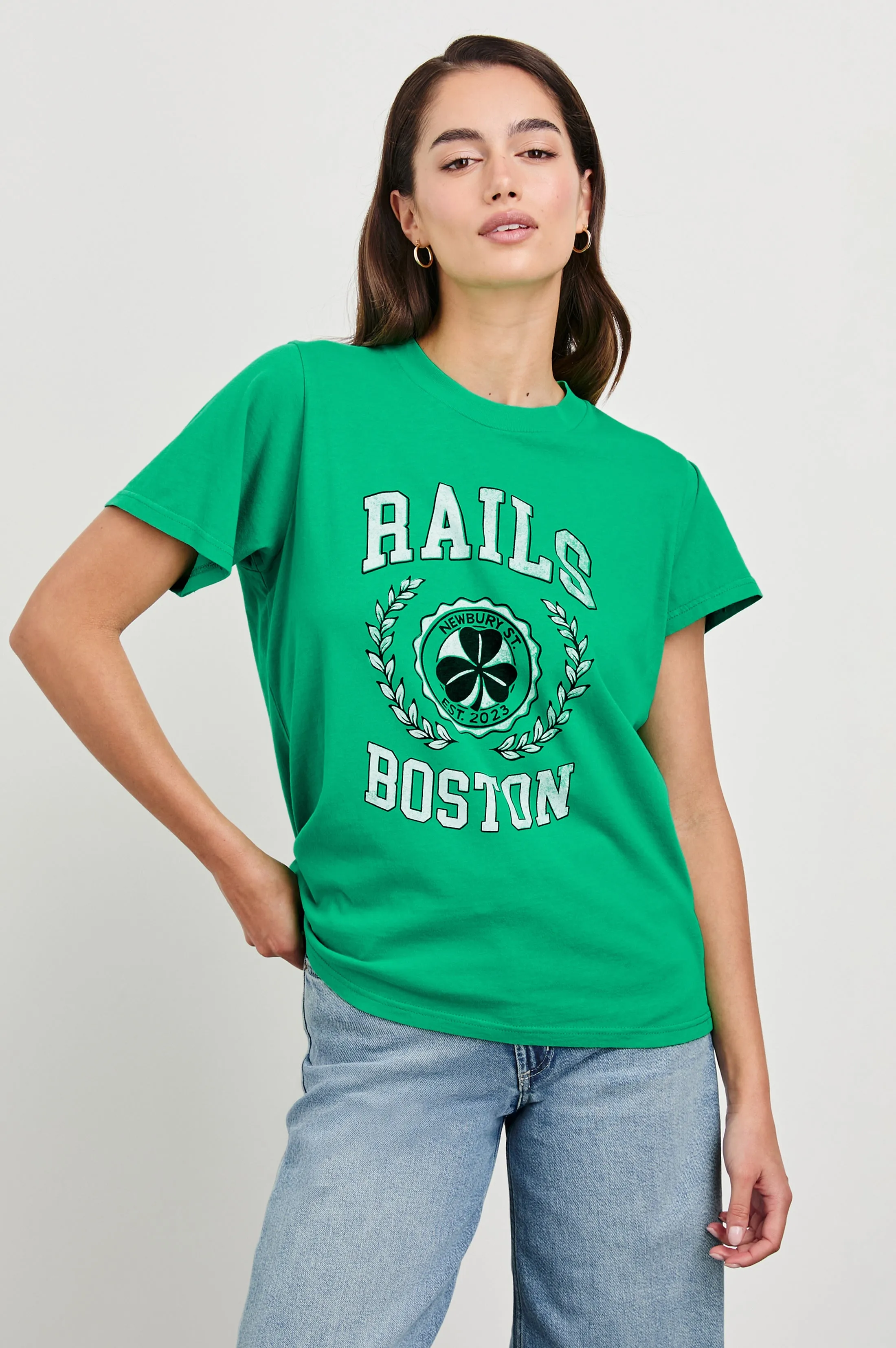 BOYFRIEND T-SHIRT - RAILS BOSTON GREEN Rails