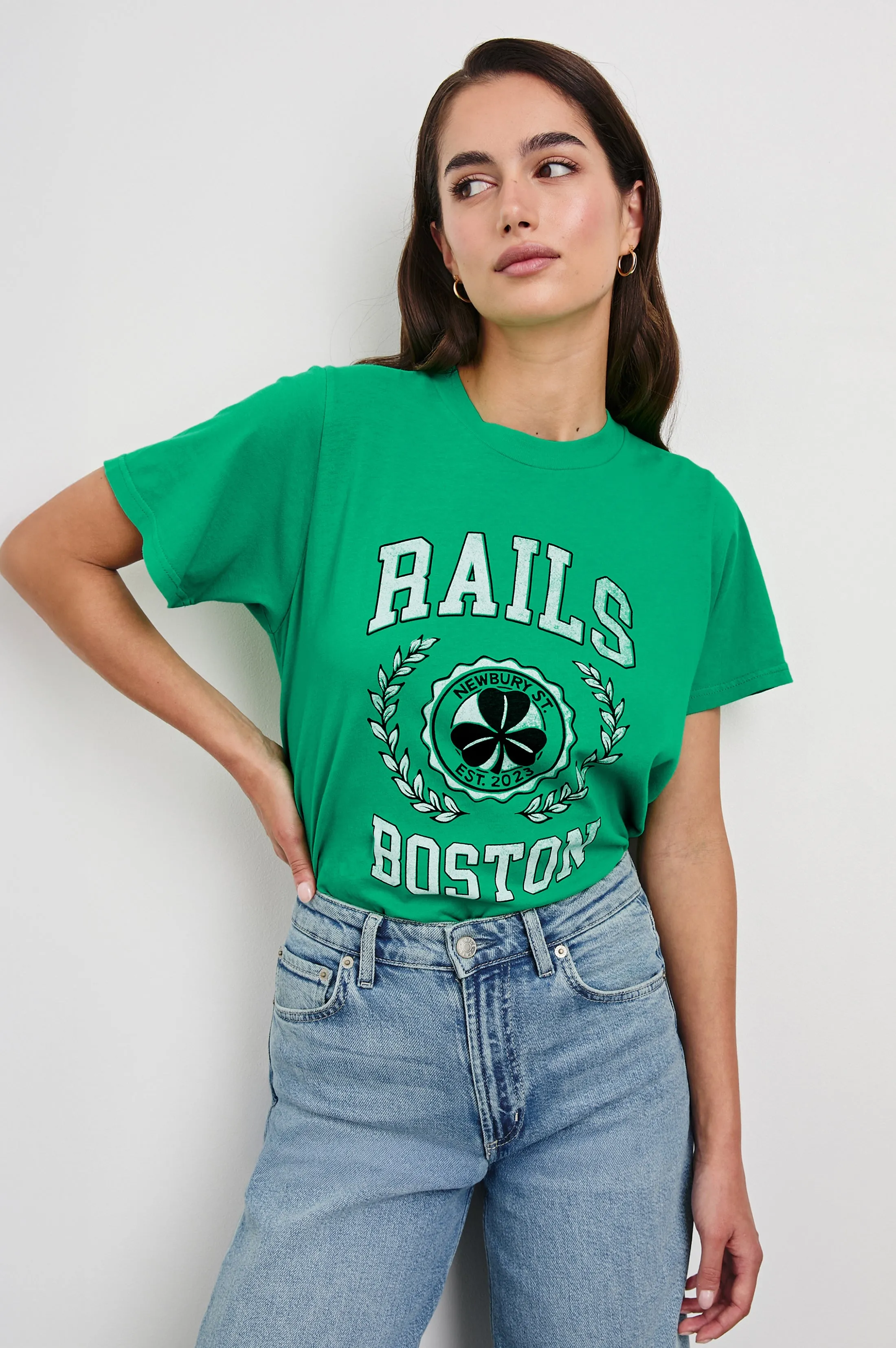 BOYFRIEND T-SHIRT - RAILS BOSTON GREEN Rails